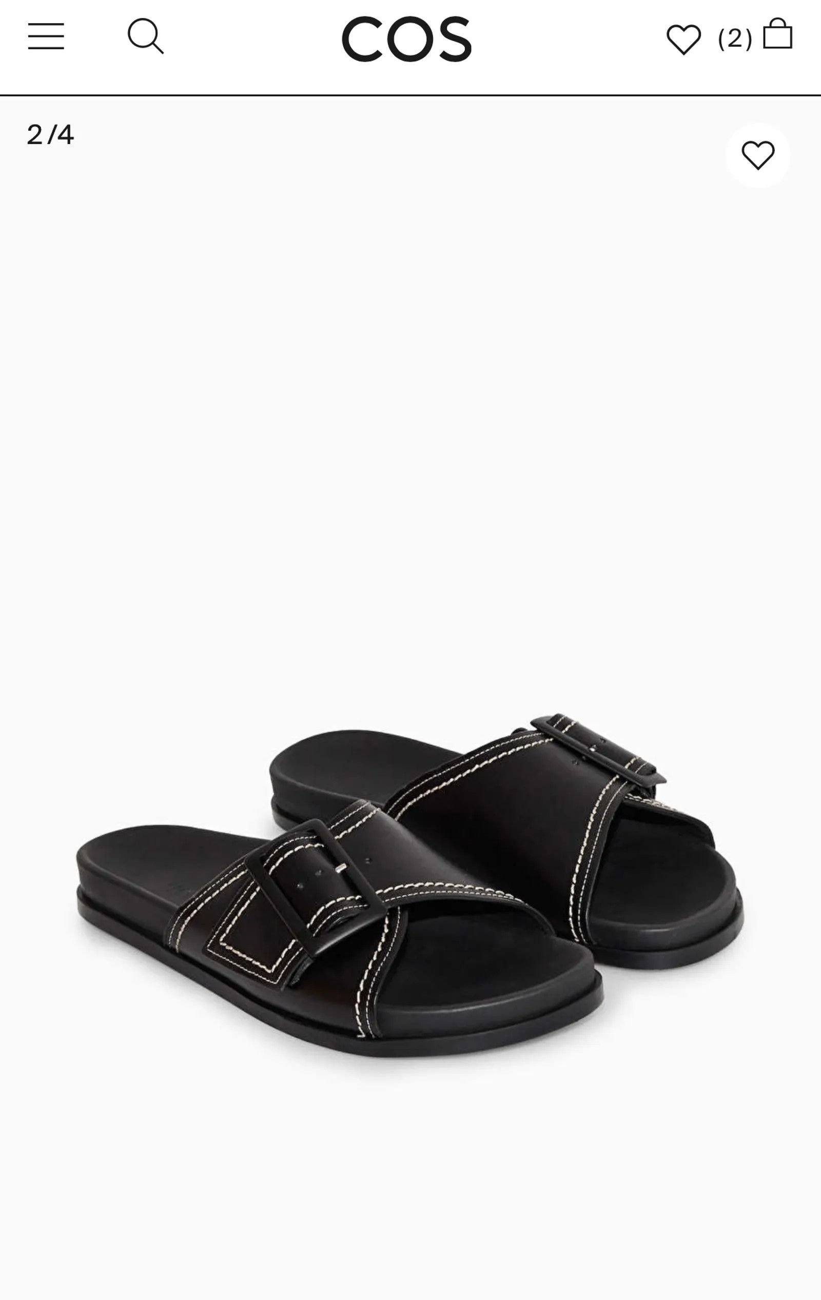 Cos Cos Contrast stitch buckled leather slides Sandals Size US 6 / IT 36 - 2 Thumbnail