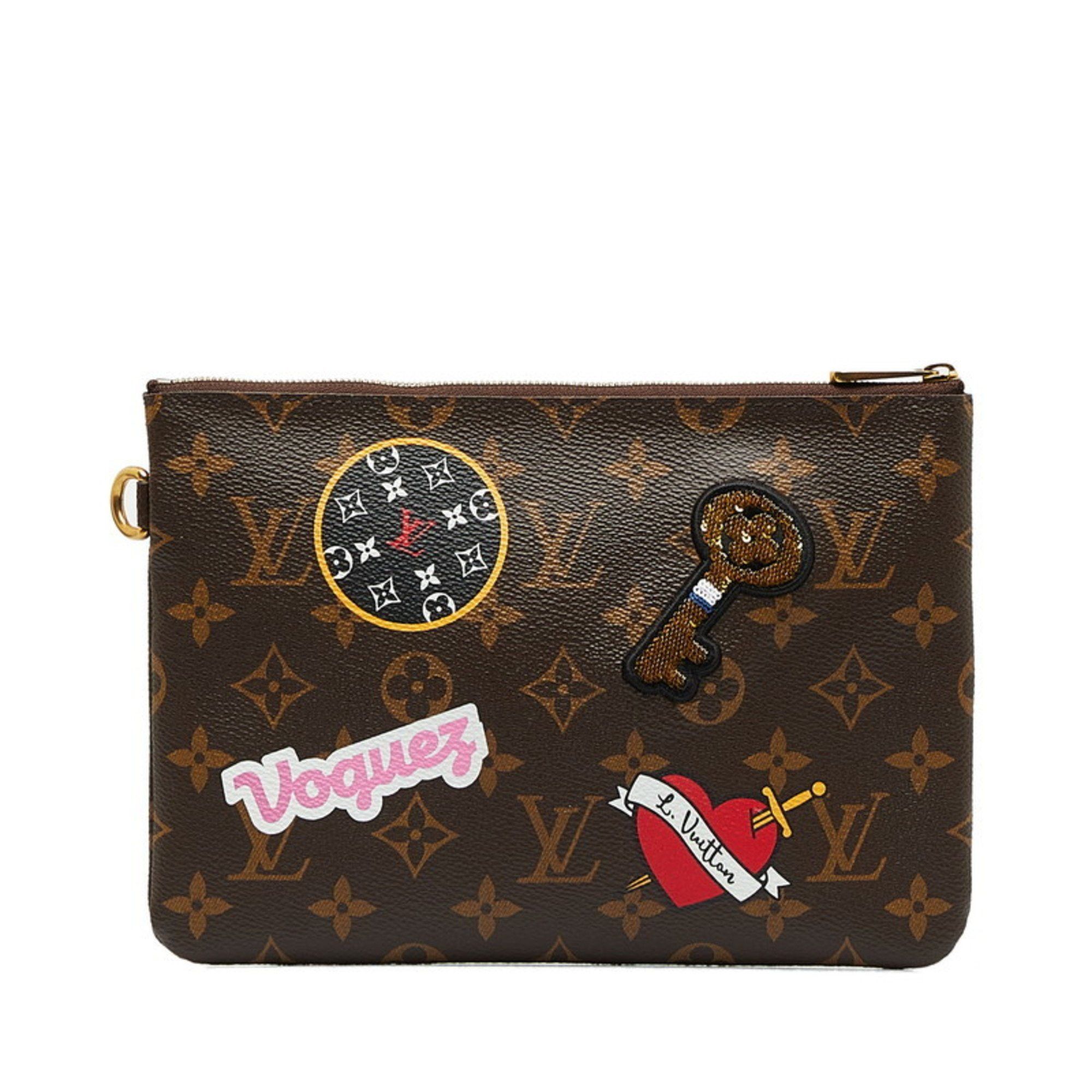 Louis Vuitton Louis Vuitton Monogram City Pouch Patches Collection M63447 Brown Multicolor PVC Men's LOUIS VUITTON Size ONE SIZE - 3 Thumbnail