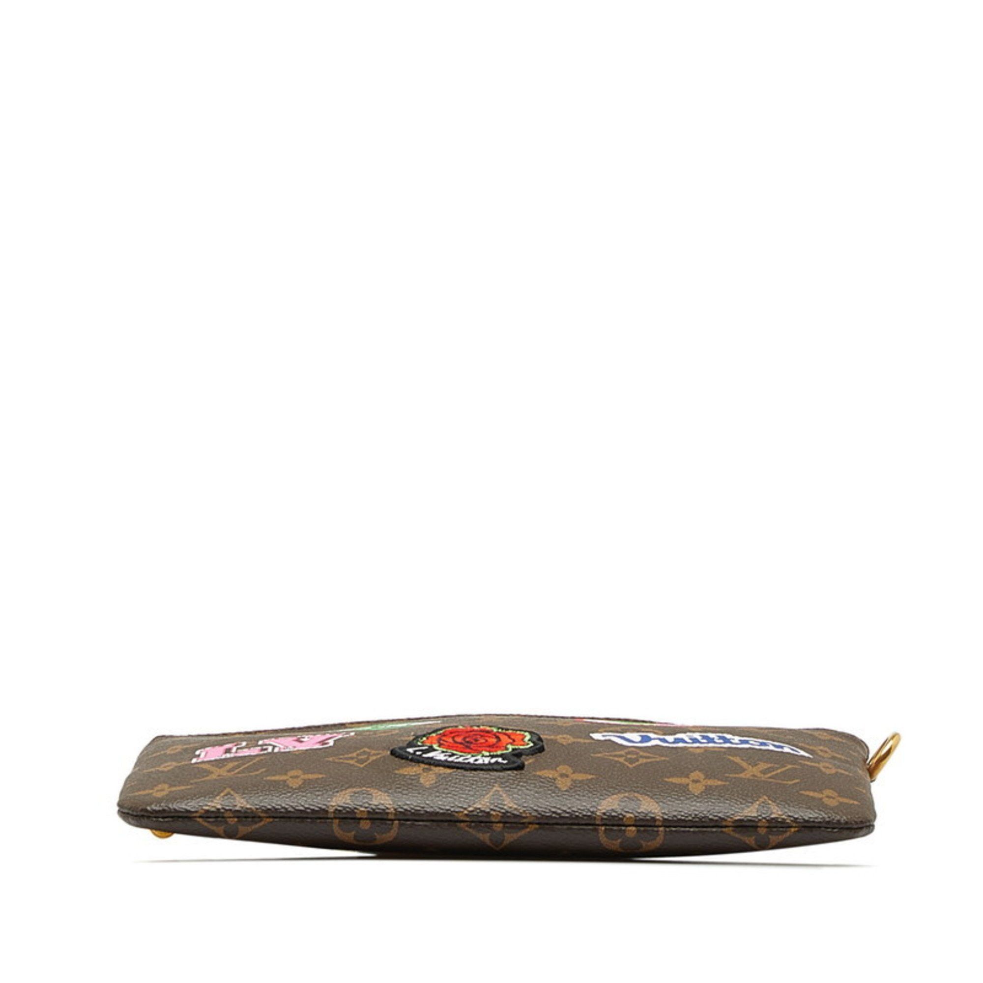 Louis Vuitton Louis Vuitton Monogram City Pouch Patches Collection M63447 Brown Multicolor PVC Men's LOUIS VUITTON Size ONE SIZE - 4 Thumbnail