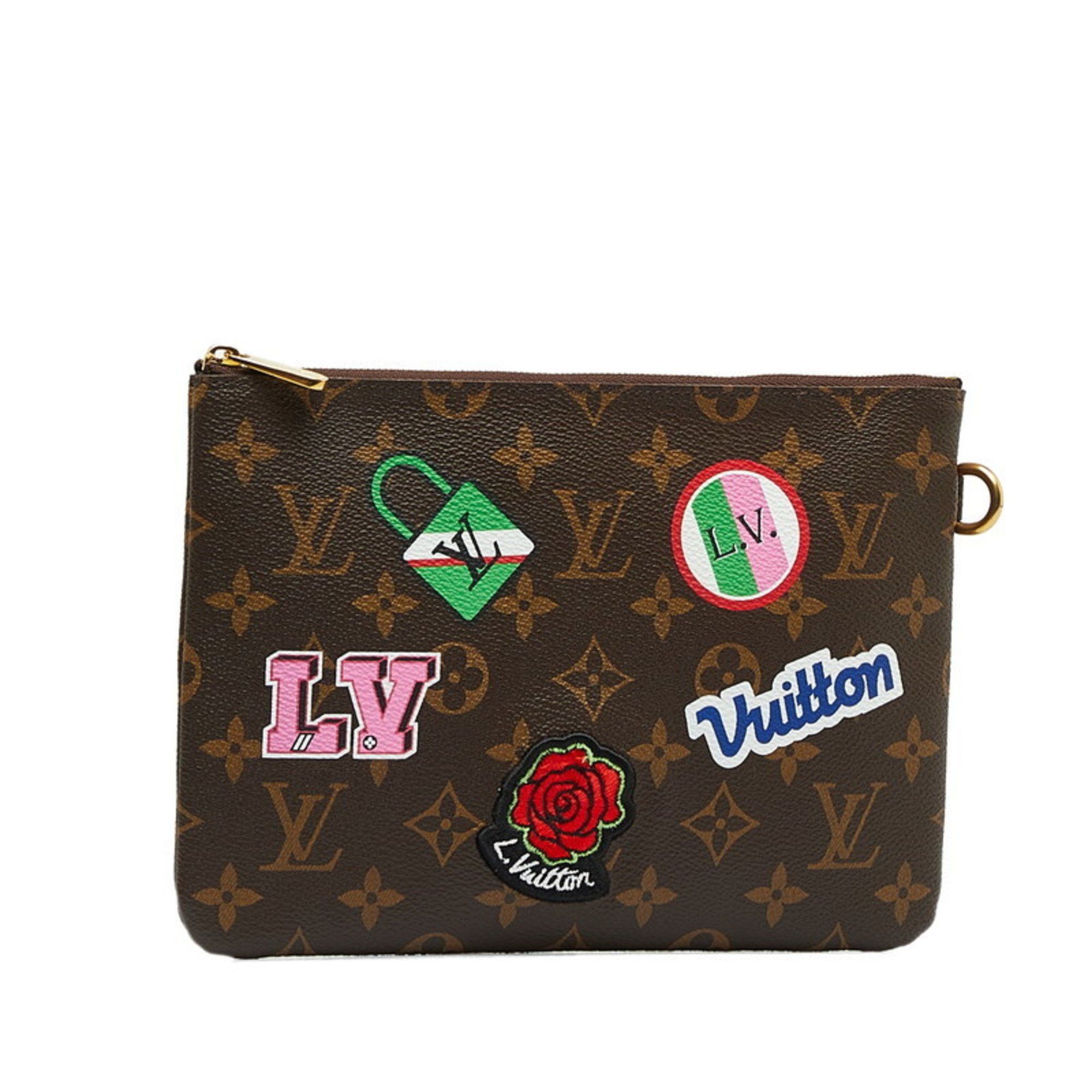 Louis Vuitton Louis Vuitton Monogram City Pouch Patches Collection M63447 Brown Multicolor PVC Men's LOUIS VUITTON Size ONE SIZE - 2 Thumbnail