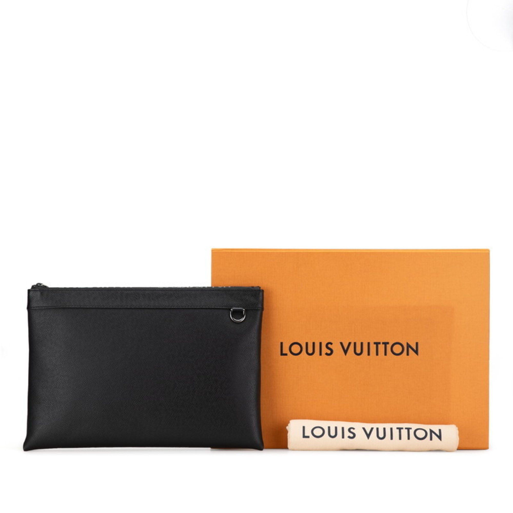 Louis Vuitton Louis Vuitton Taiga Pochette Apollo Clutch Bag Second M30086 Noir Black Leather Men's LOUIS VUITTON Size ONE SIZE - 7 Thumbnail