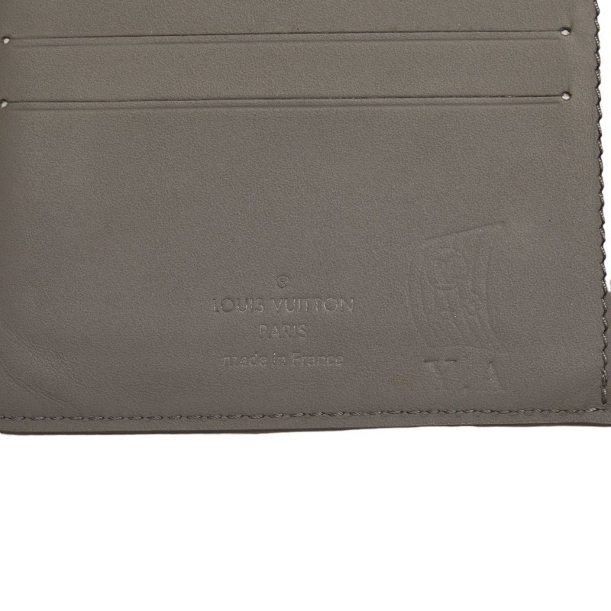 Louis Vuitton Louis Vuitton Aerogram Portefeuille Multiple Card Case Bi-fold Wallet M81026 Grey Leather Men's LOUIS VUITTON Size ONE SIZE - 7 Thumbnail