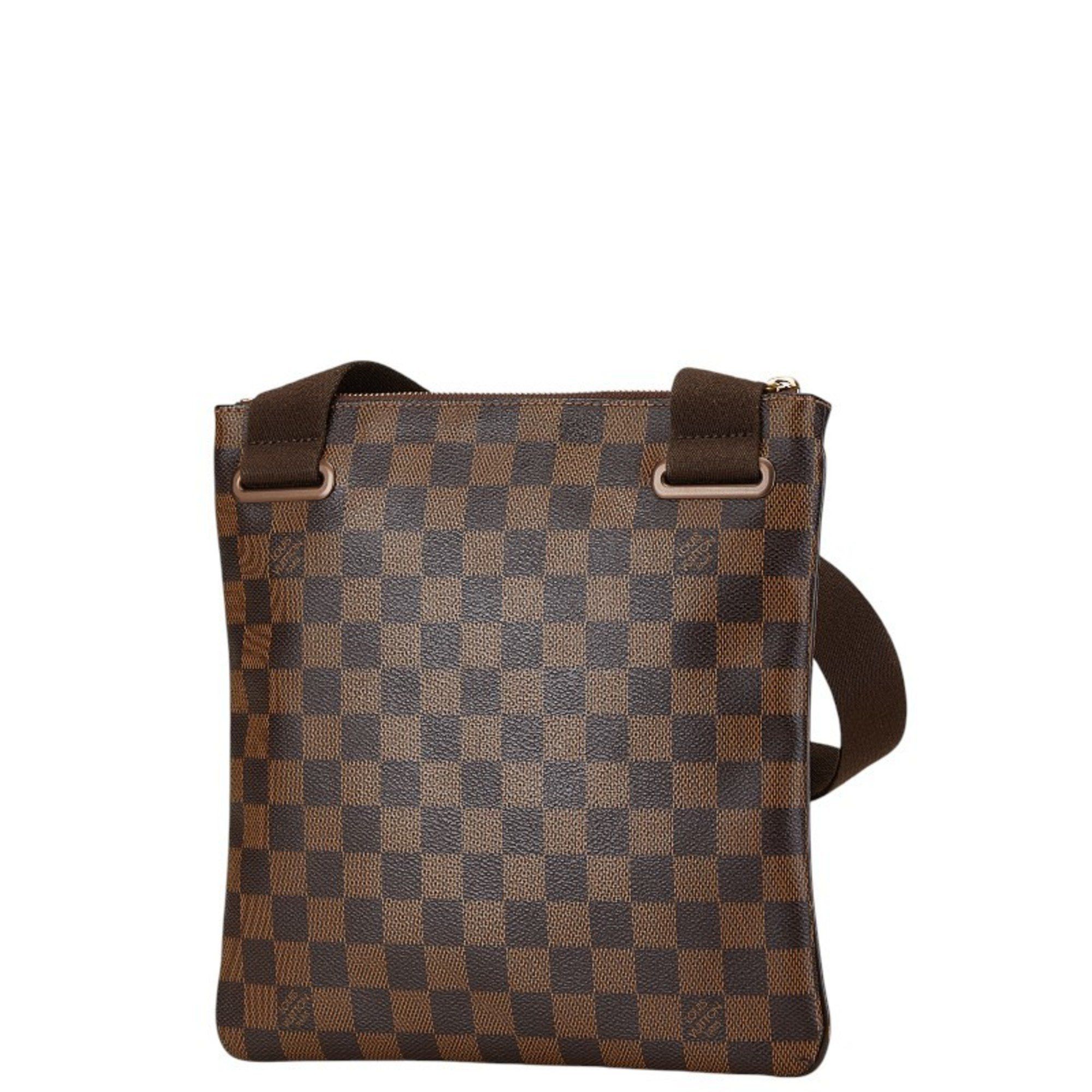 Louis Vuitton Louis Vuitton Damier Pochette Platt Brooklyn Shoulder Bag N41100 Brown PVC Leather Women's LOUIS VUITTON Size ONE SIZE - 2 Thumbnail