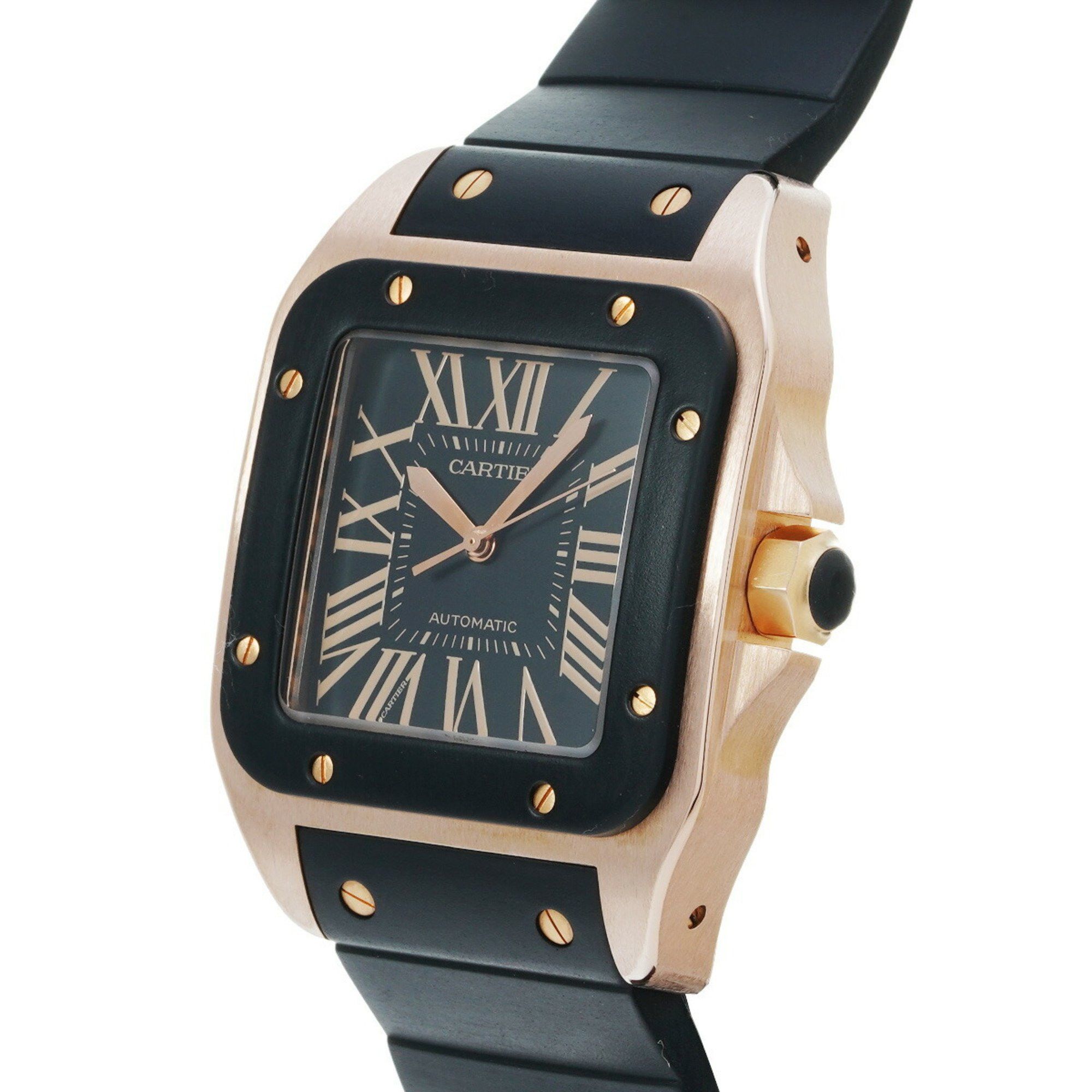 Cartier Cartier Santos 100 LM W2012U2 Black Men's Watch Automatic Size ONE SIZE - 2 Thumbnail
