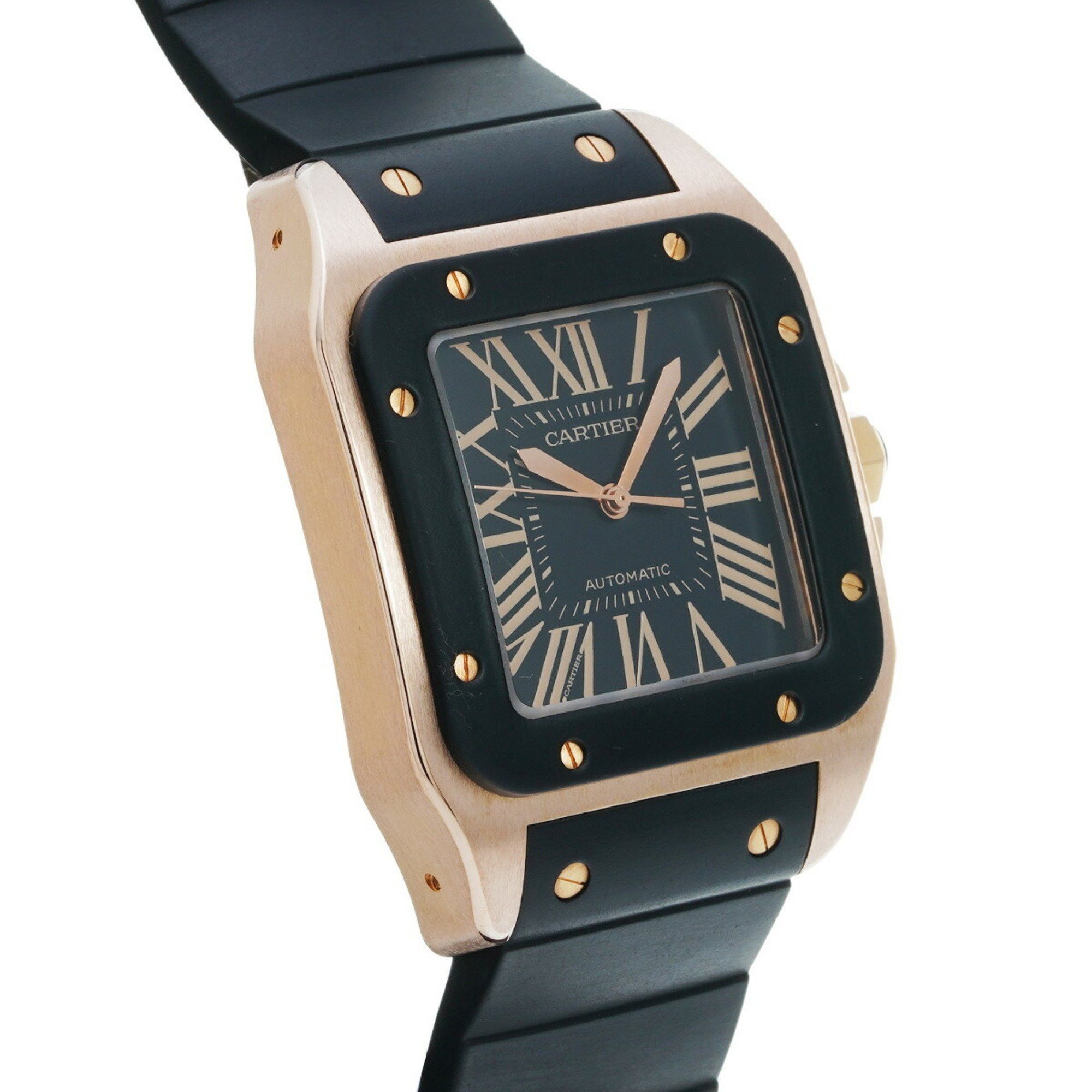 Cartier Cartier Santos 100 LM W2012U2 Black Men's Watch Automatic Size ONE SIZE - 3 Thumbnail