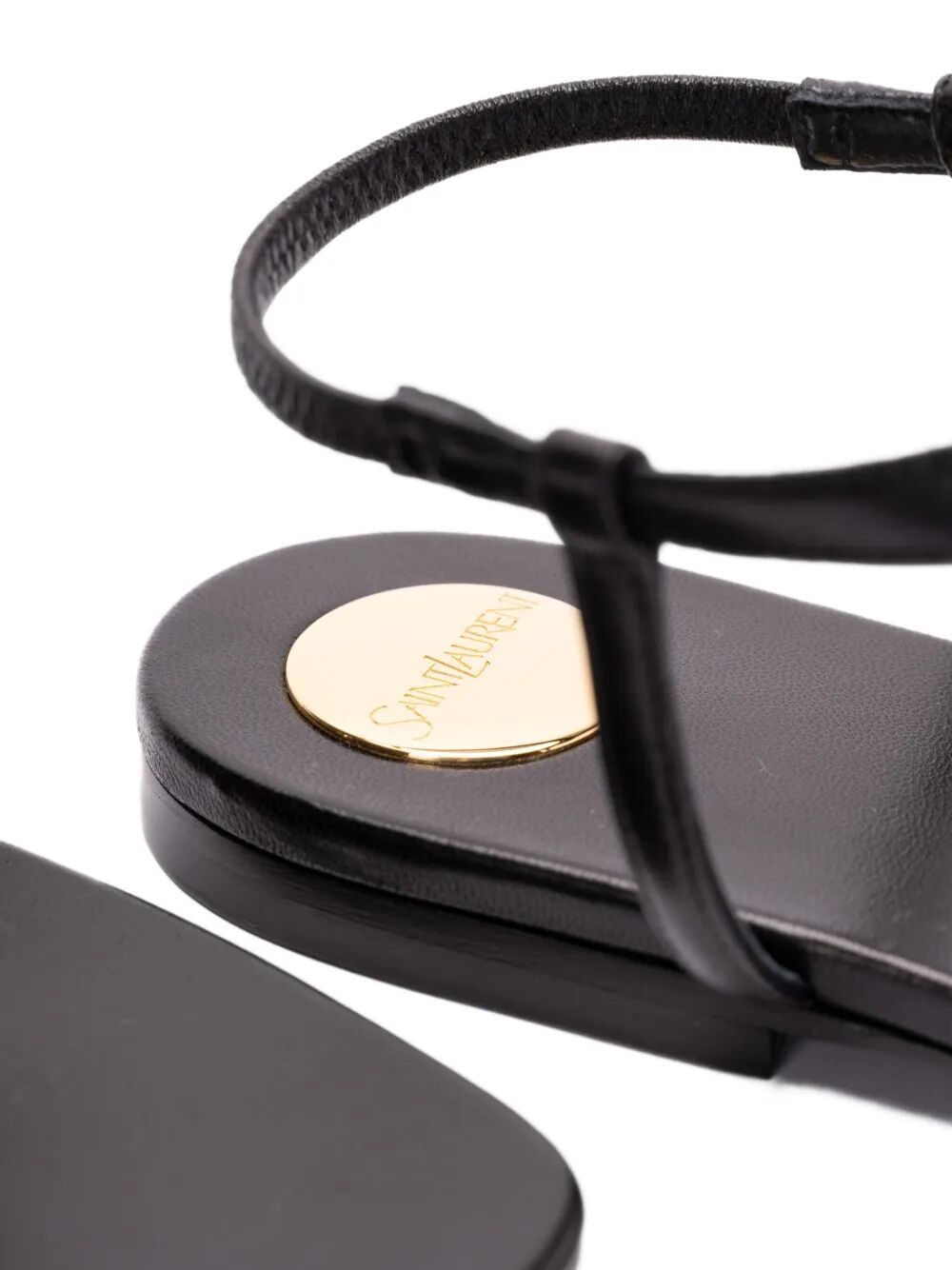 Saint Laurent Paris SMOOTH LEATHER CASSANDRA TRIANGULAR UPPER FLAT SANDALS Size US 6 / IT 36 - 5 Thumbnail