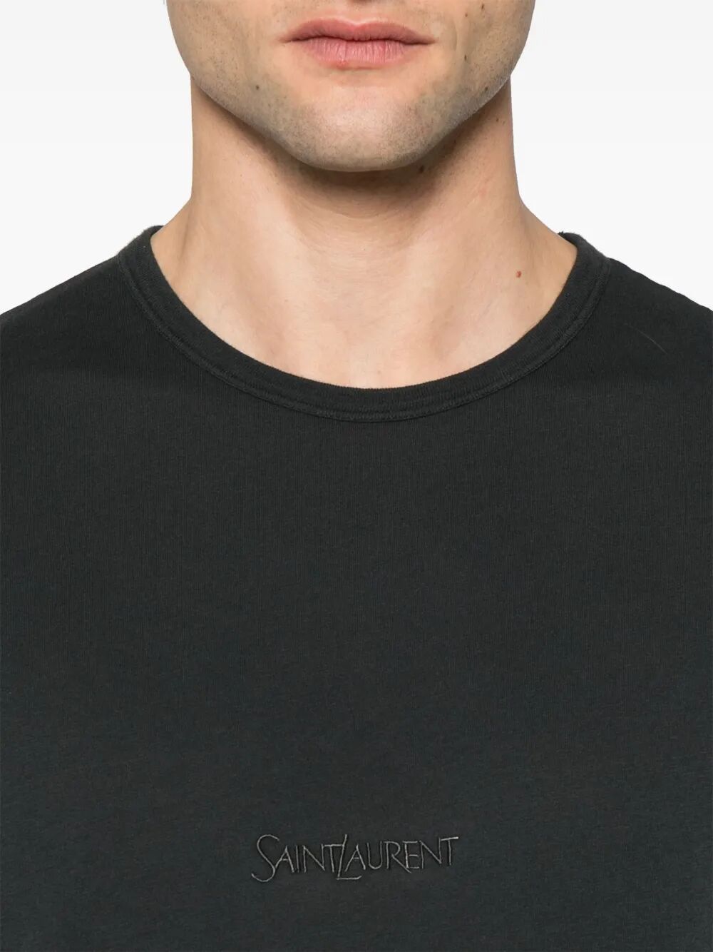 Saint Laurent Paris TONAL LOGO EMBROIDERY COTTON T-SHIRT Size US M / EU 48-50 / 2 - 4 Thumbnail