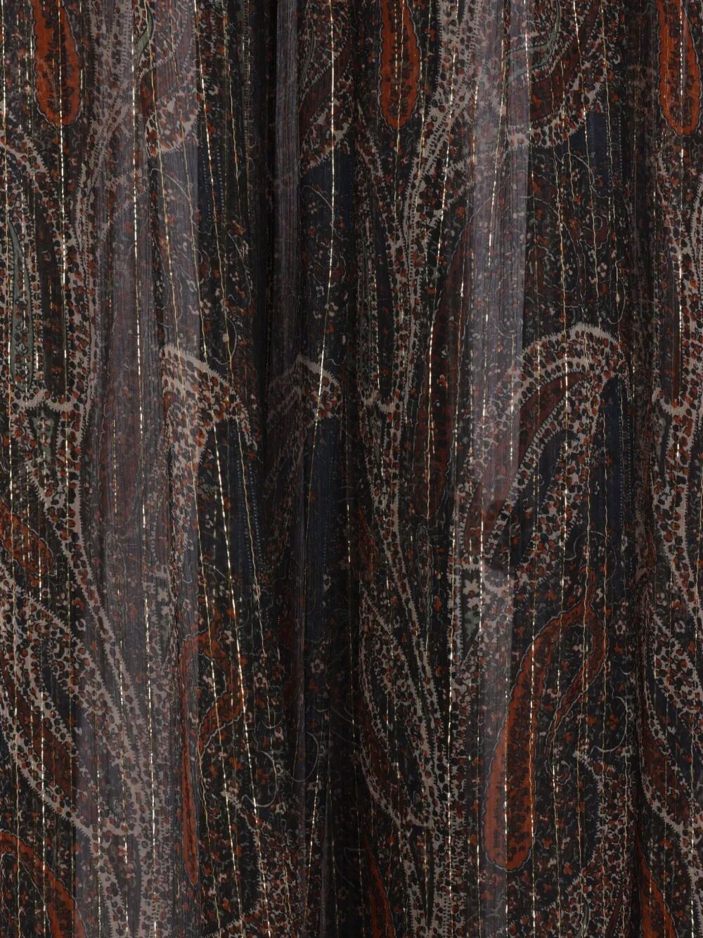 Saint Laurent Paris SEMI-SHEER LAVALLIÈRE MAXI DRESS IN LUREX PAISLEY Size M / US 6-8 / IT 42-44 - 3 Thumbnail