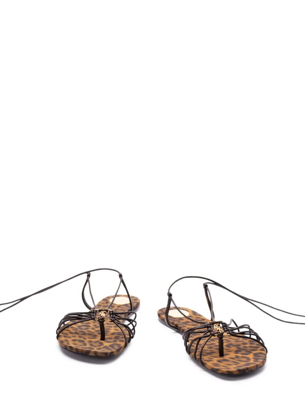 Saint Laurent Paris ANKLE STRAP BABYLONE FLAT SANDALS Size US 6 / IT 36 - 4 Thumbnail