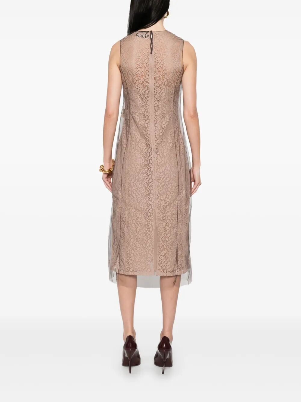 Fendi BLOOMING LACE MIDI DRESS Size L / US 10 / IT 46 - 4 Thumbnail