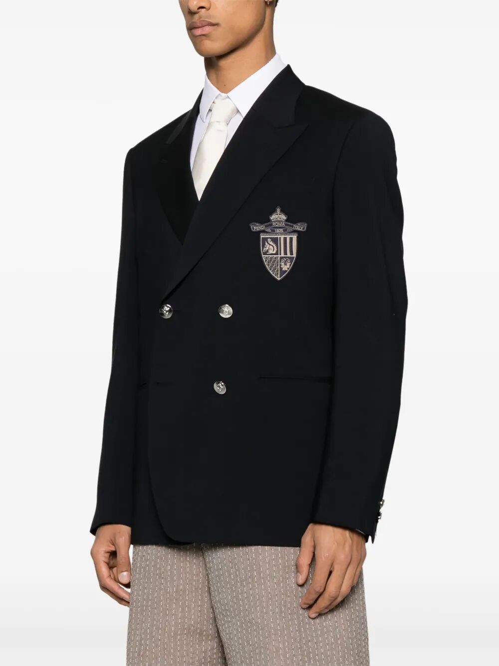 Fendi STRAIGHT-CUT DOUBLE BREASTED WOOL JACKET Size US M / EU 48-50 / 2 - 4 Thumbnail