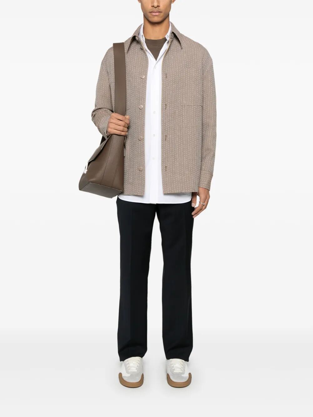 Fendi TOPSTITCHED FENDI ROMA LETTERING COTTON SHIRT Size US M / EU 48-50 / 2 - 5 Thumbnail