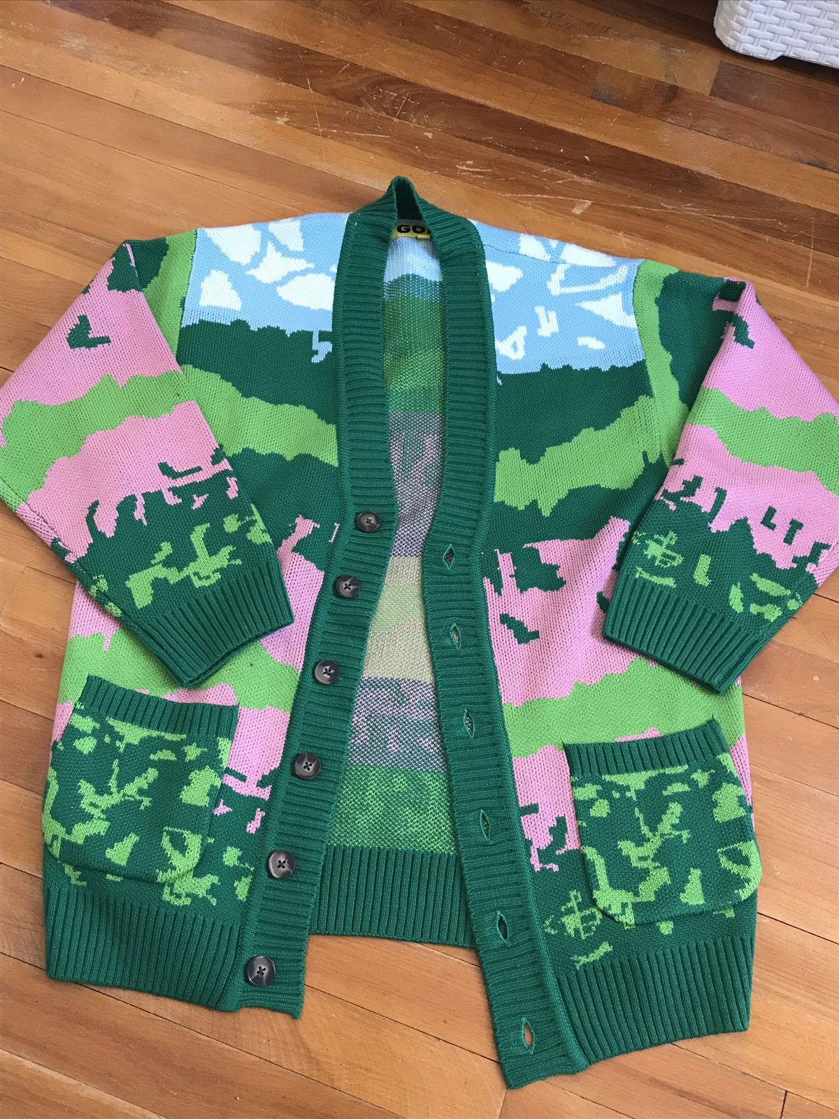 Golf Wang × Golf le Fleur Golf Le Fleur Red Flower Cardigan | Grailed