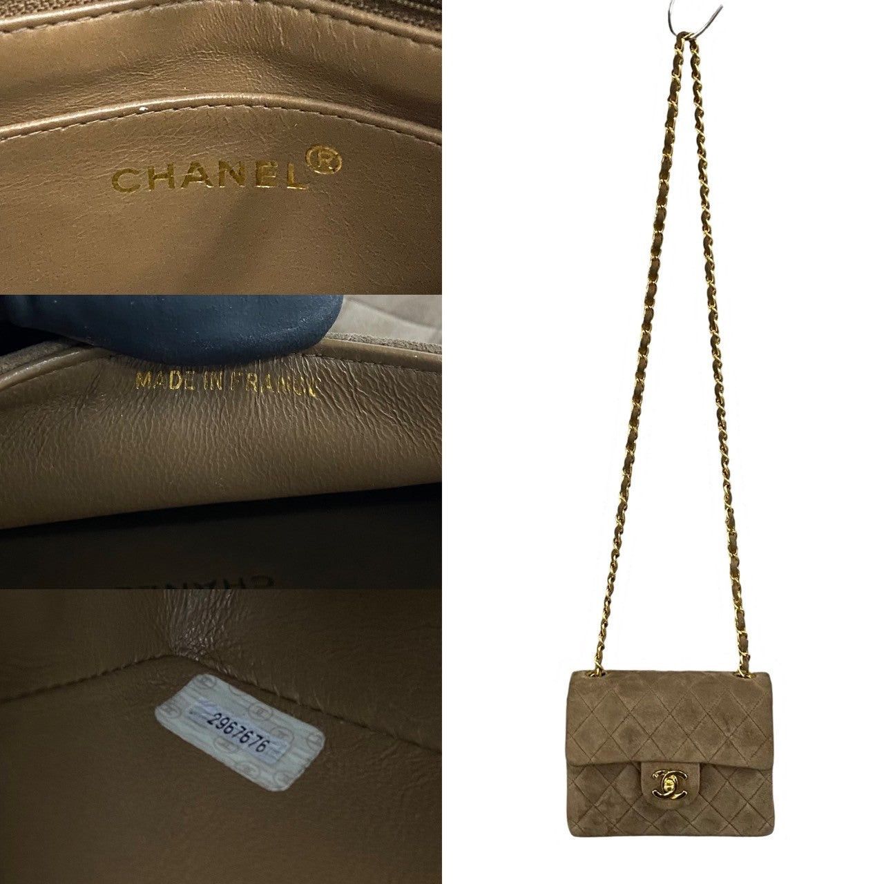 Chanel Chanel Shoulder Bag Neutrals Suede / Nubuck Size ONE SIZE - 3 Thumbnail