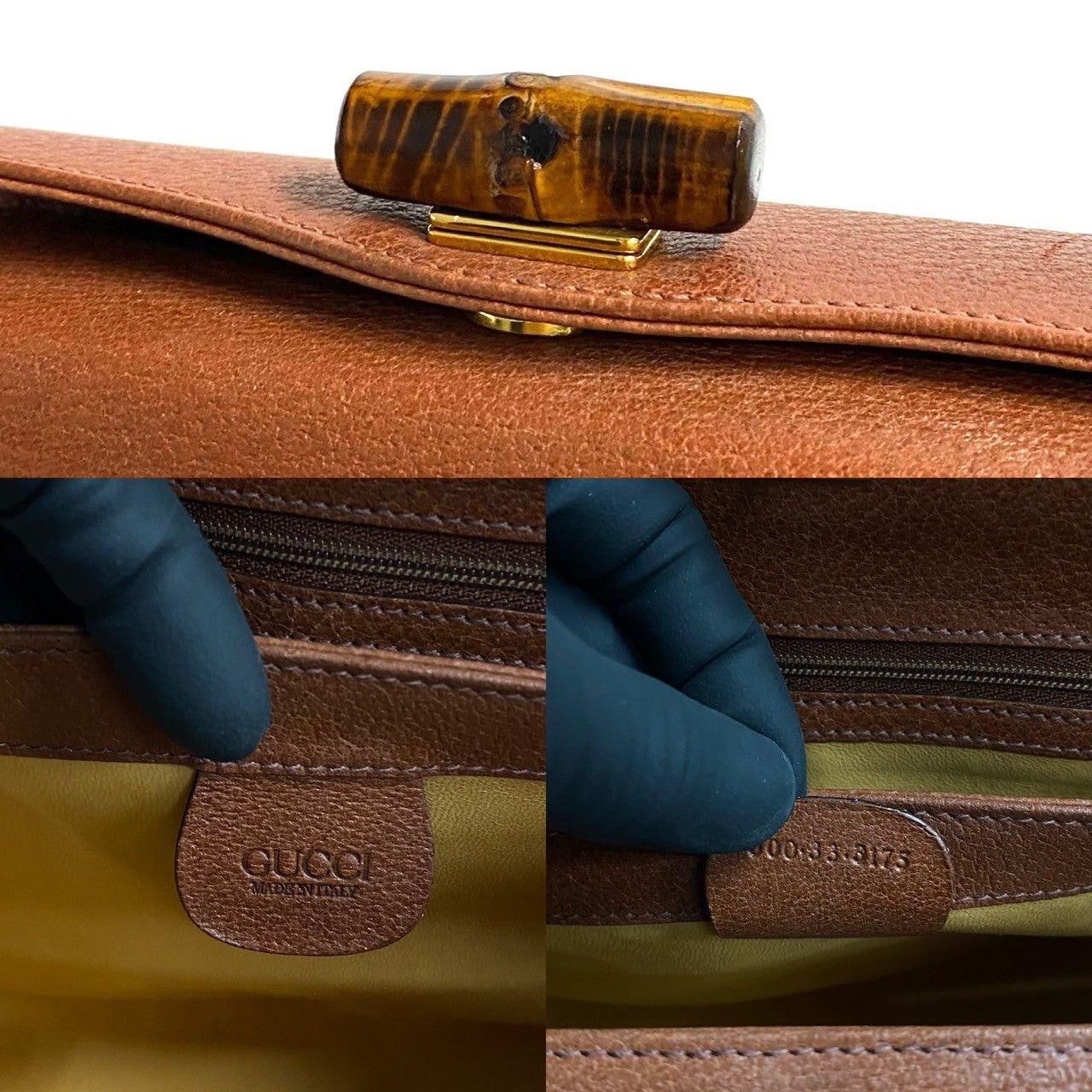 Gucci Gucci Handbag Brown Leather Size ONE SIZE - 3 Thumbnail
