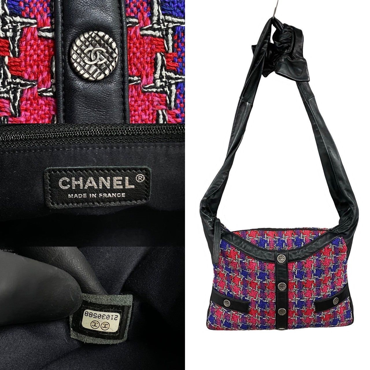 Chanel Chanel Shoulder Bag Pink Tweed Size ONE SIZE - 3 Thumbnail