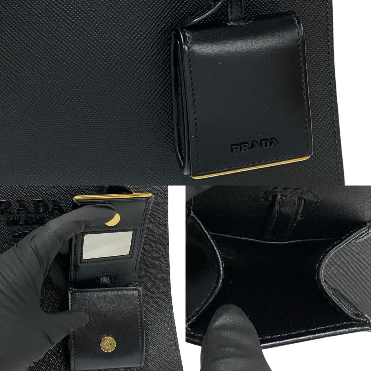 Prada Prada Shoulder Bag Black Leather Size ONE SIZE - 8 Thumbnail