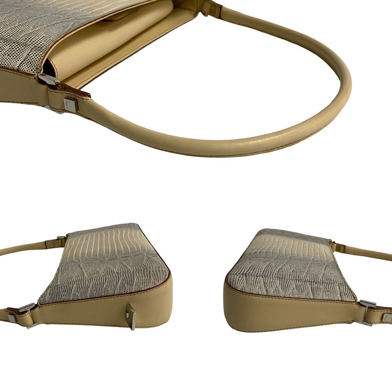 Salvatore Ferragamo Salvatore Ferragamo Shoulder Bag Neutrals Leather Size ONE SIZE - 5 Thumbnail