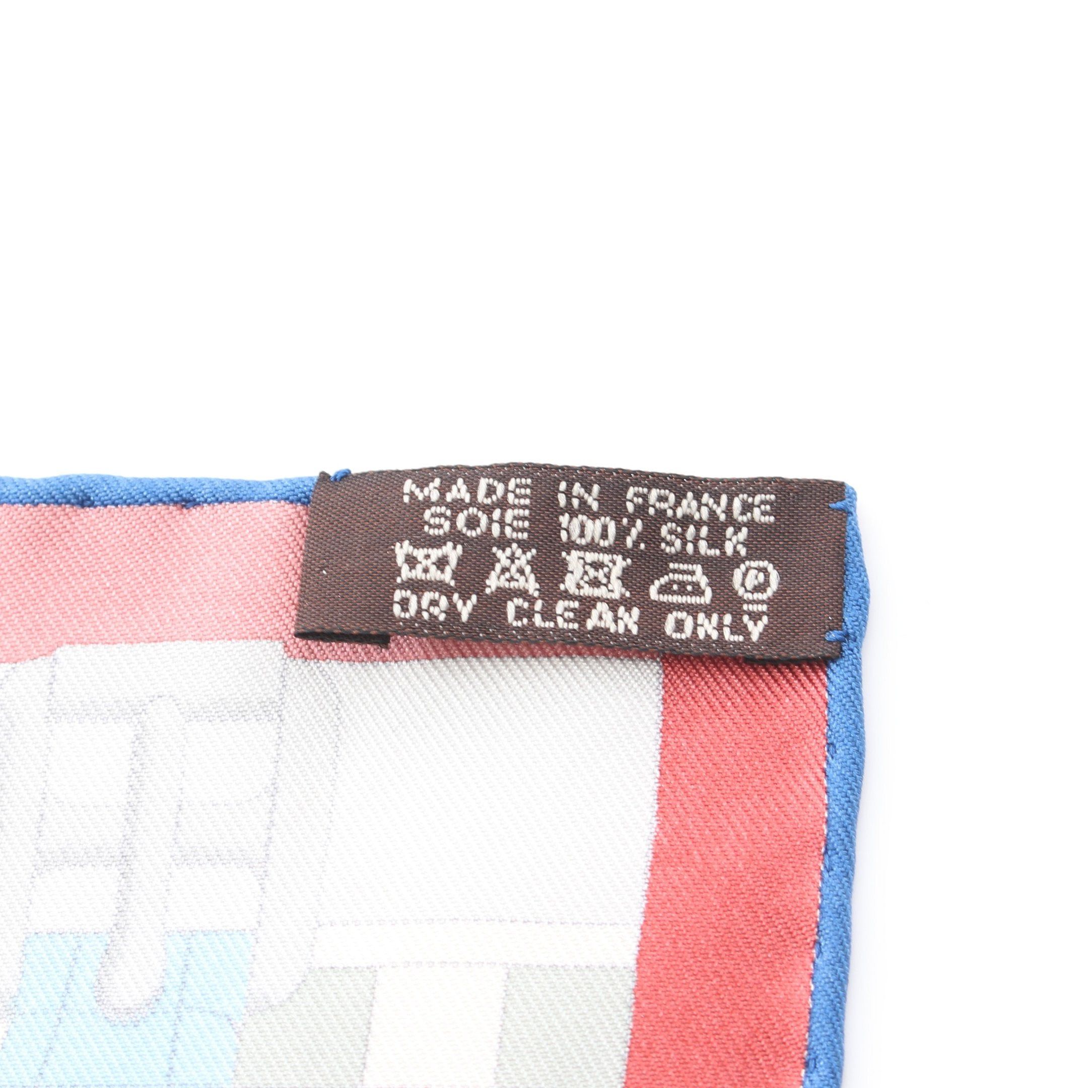 Hermes Hermes Carres 90 Sangles En Zigzag Scarf Silk Pink Blue Multicolor Size ONE SIZE - 3 Thumbnail