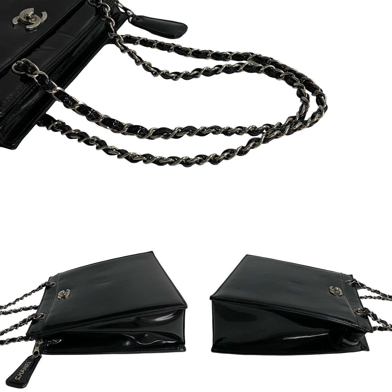 Chanel Shoulder Bag Black Leather