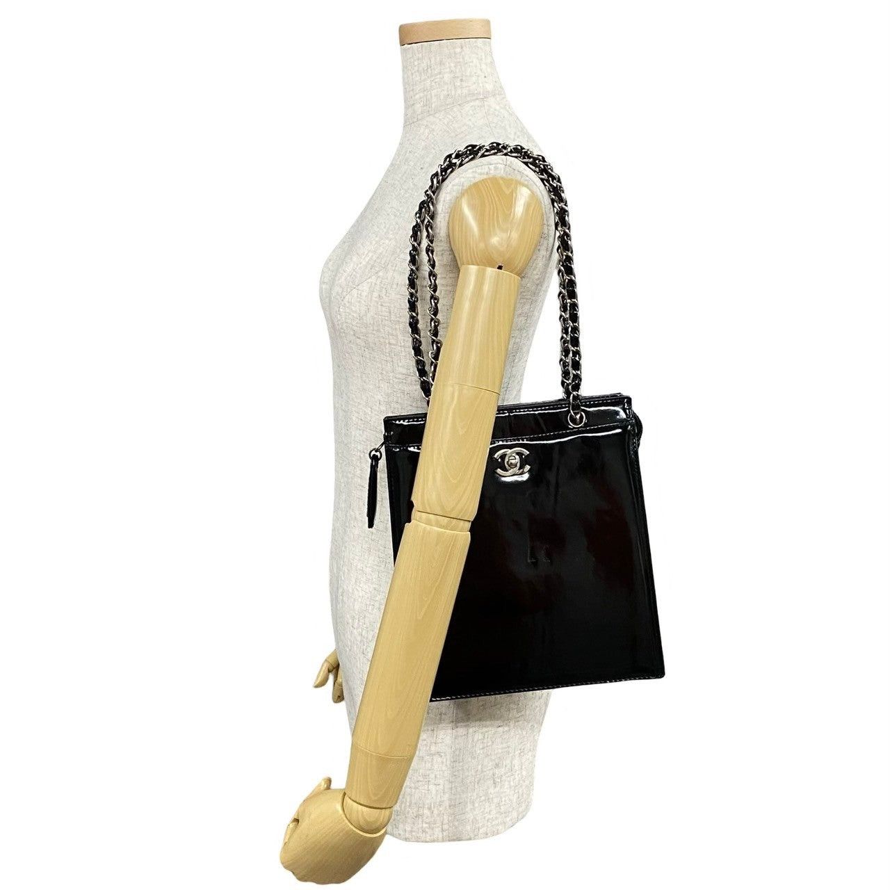 Chanel Shoulder Bag Black Leather