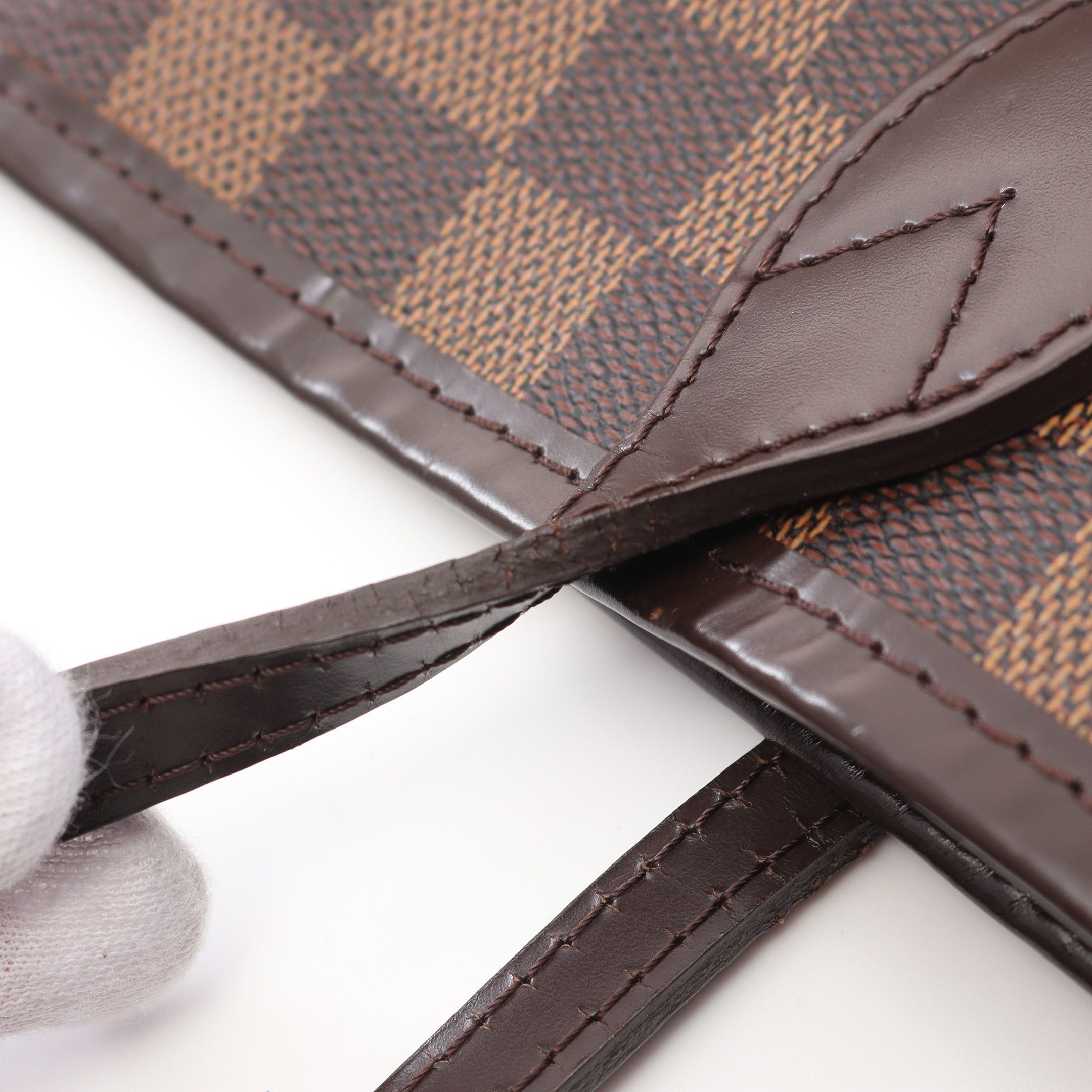 Louis Vuitton Louis Vuitton Neverfull Mm Damier Ebene Shoulder Bag Tote Leather Brown Size ONE SIZE - 9 Thumbnail