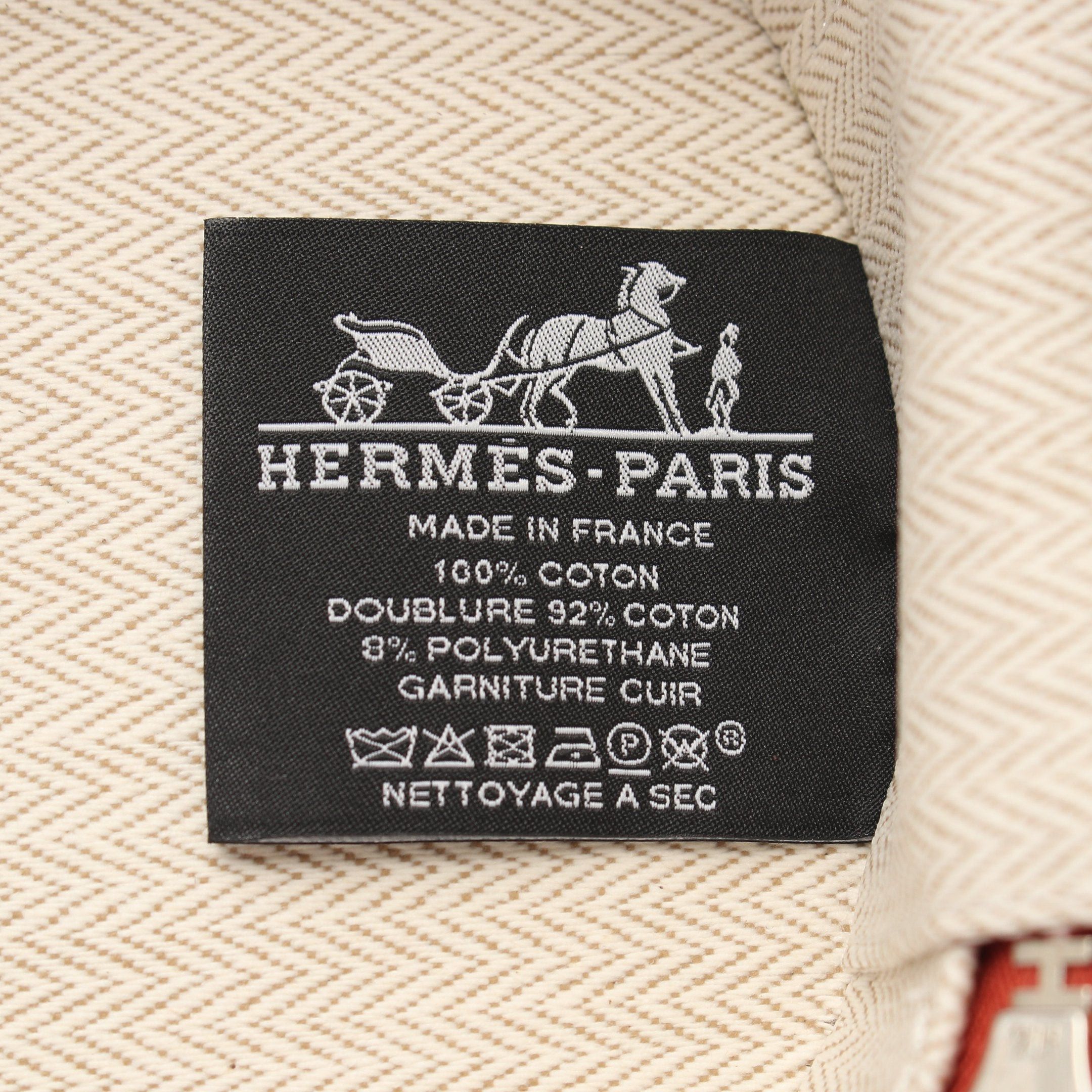 Hermes Hermes Evasion Pouch Toile Ash White Red Brown Silver Hardware Size ONE SIZE - 4 Thumbnail