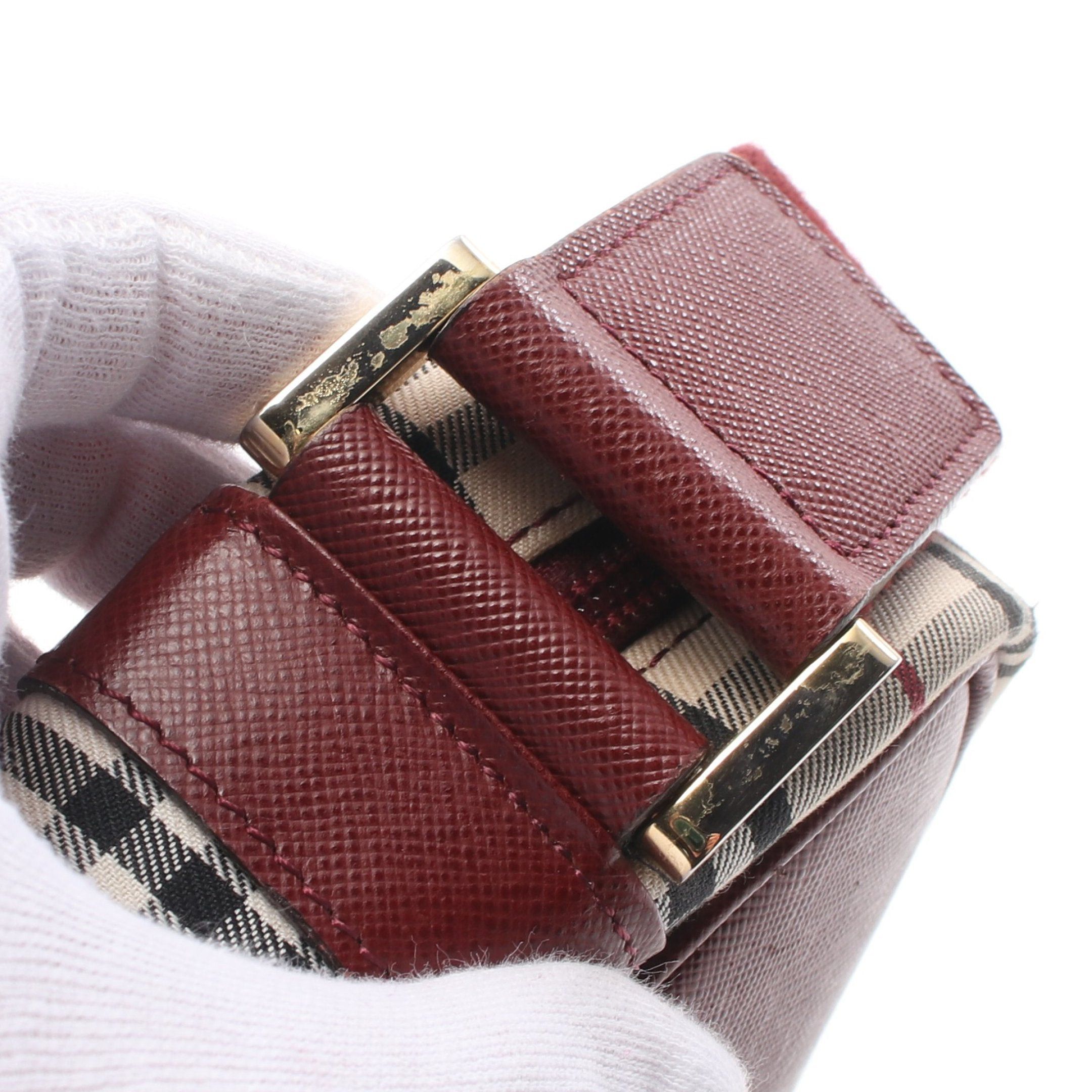 Burberry Burberry Nova Check Shoulder Bag Canvas Leather Beige Multicolor Size ONE SIZE - 8 Thumbnail