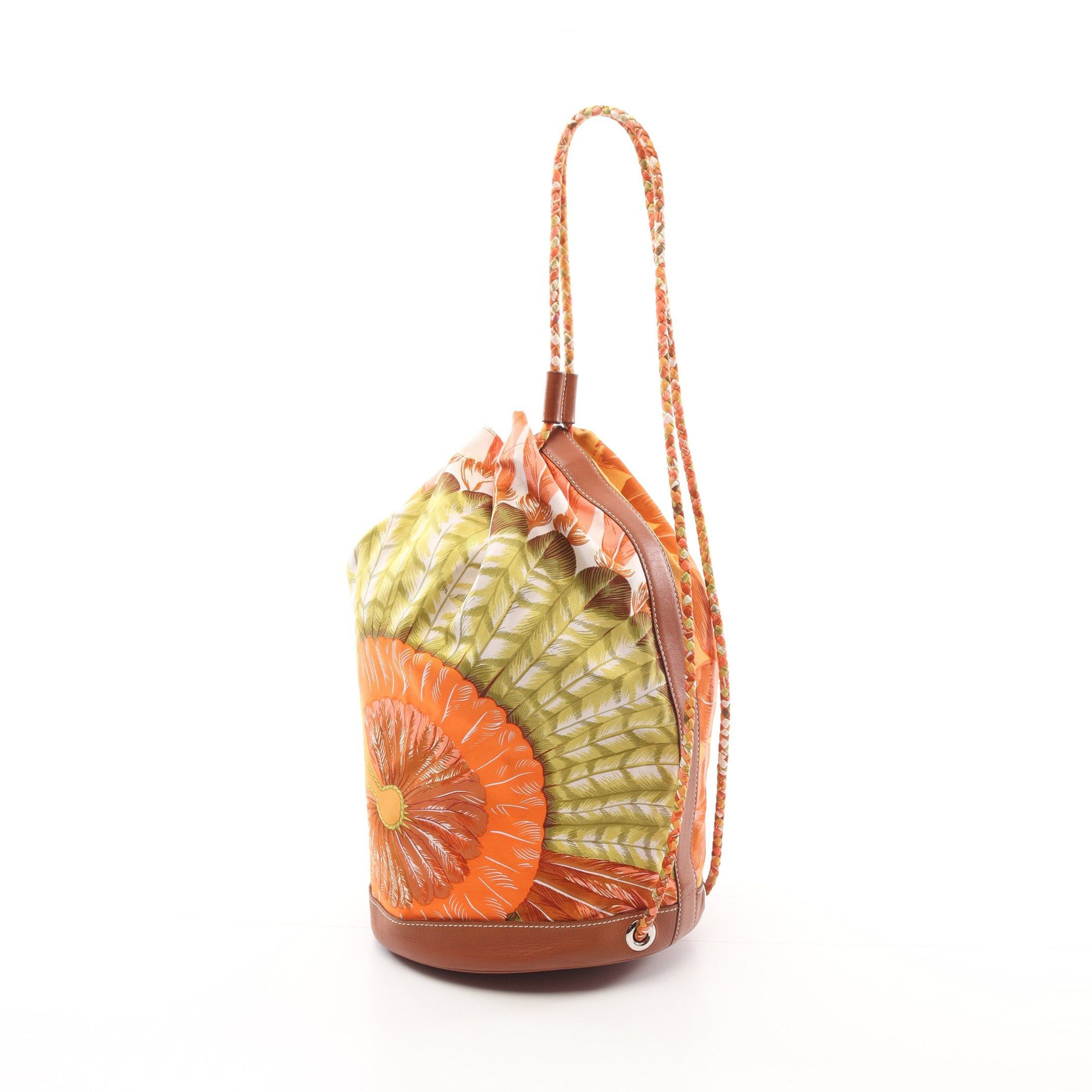 Hermes Hermes Soie-Cool 22 Brazil Gold Shoulder Bag Silk Veau Swift Brown Multicolor Silver Hardware Stamp Size ONE SIZE - 2 Thumbnail
