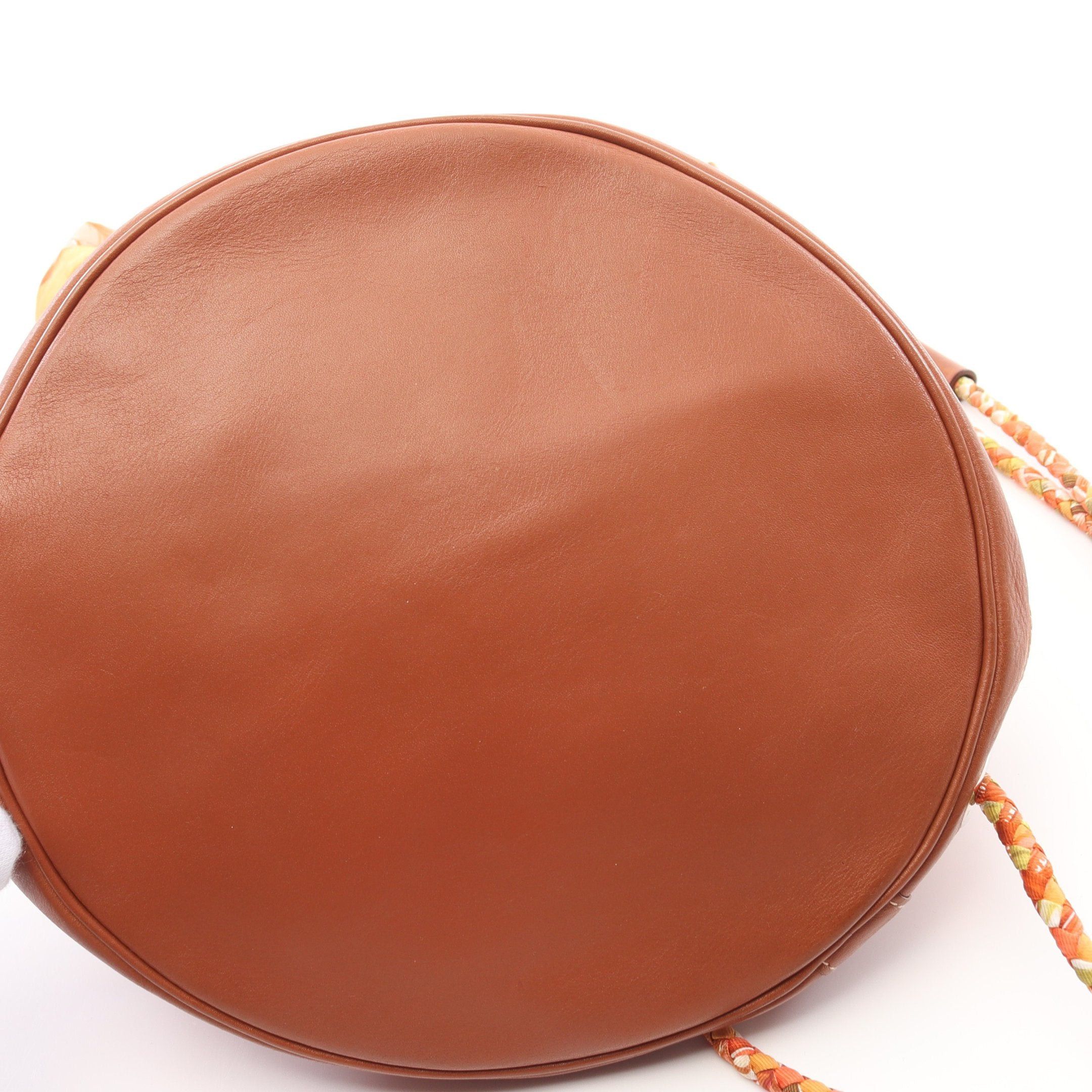 Hermes Hermes Soie-Cool 22 Brazil Gold Shoulder Bag Silk Veau Swift Brown Multicolor Silver Hardware Stamp Size ONE SIZE - 6 Thumbnail