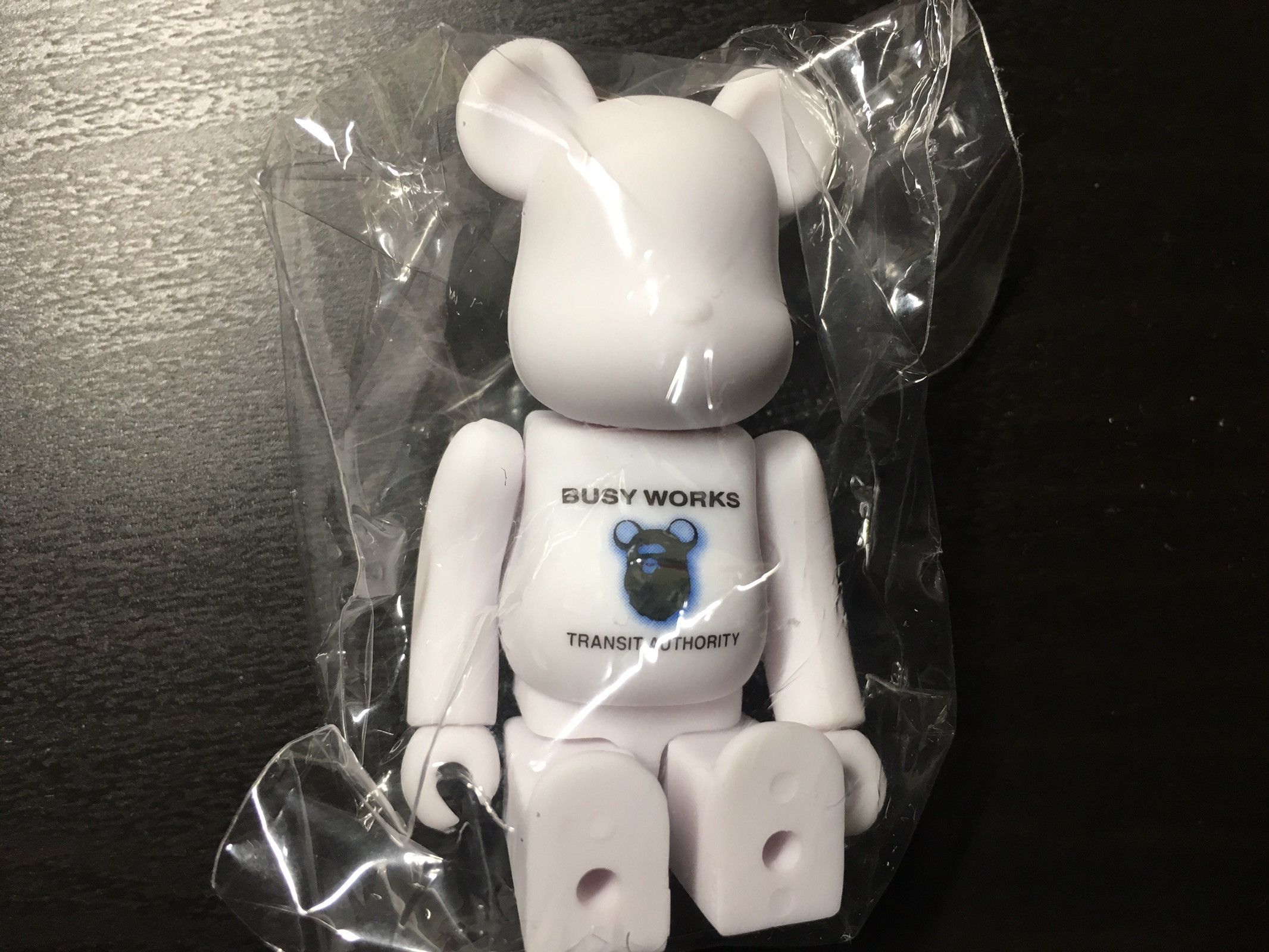 Bape × Medicom Toy A Bathing Ape Bearbrick Busy Works White Toy 