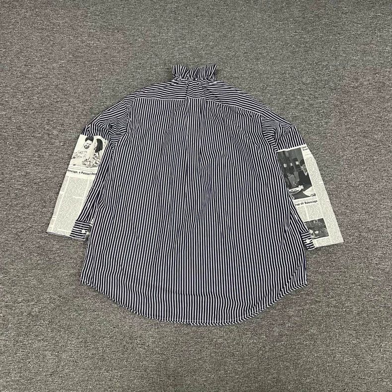 Balenciaga Striped Shirt with Newspaper Sleeves