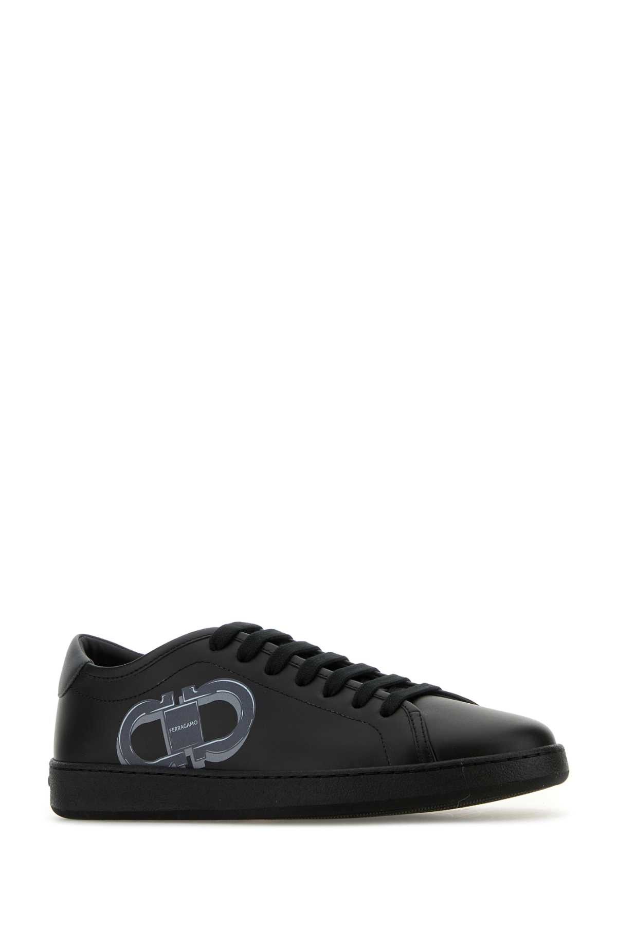 Salvatore Ferragamo Black Leather Brandy 1 Sneakers Size US 6.5 / EU 39-40 - 2 Thumbnail