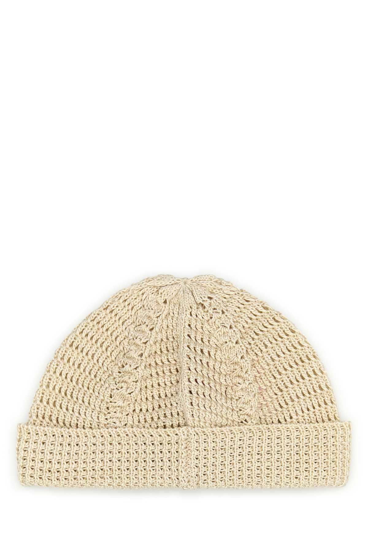 Valentino Sand Cotton Knitted Vlogo Signature Beanie Hat Size ONE SIZE - 2 Thumbnail