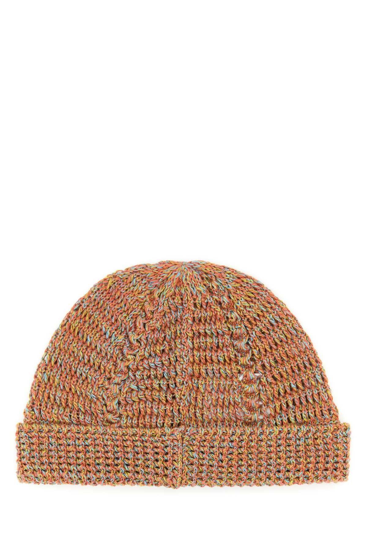 Valentino Multicolor Linen Blend Knitted Vlogo Signature Beanie Hat Size ONE SIZE - 2 Thumbnail
