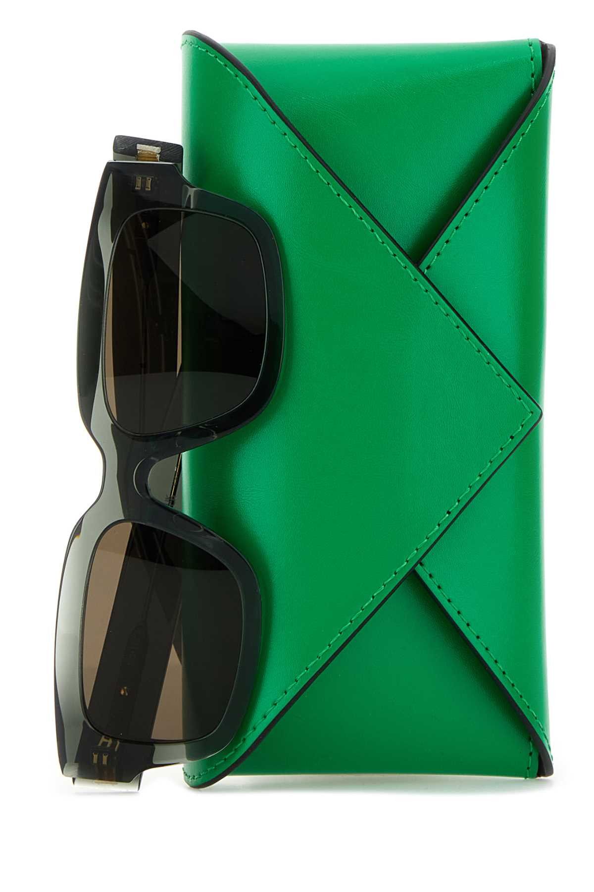 Bottega Veneta Dark Green Acetate Ultrathin Sunglasses Size ONE SIZE - 3 Thumbnail