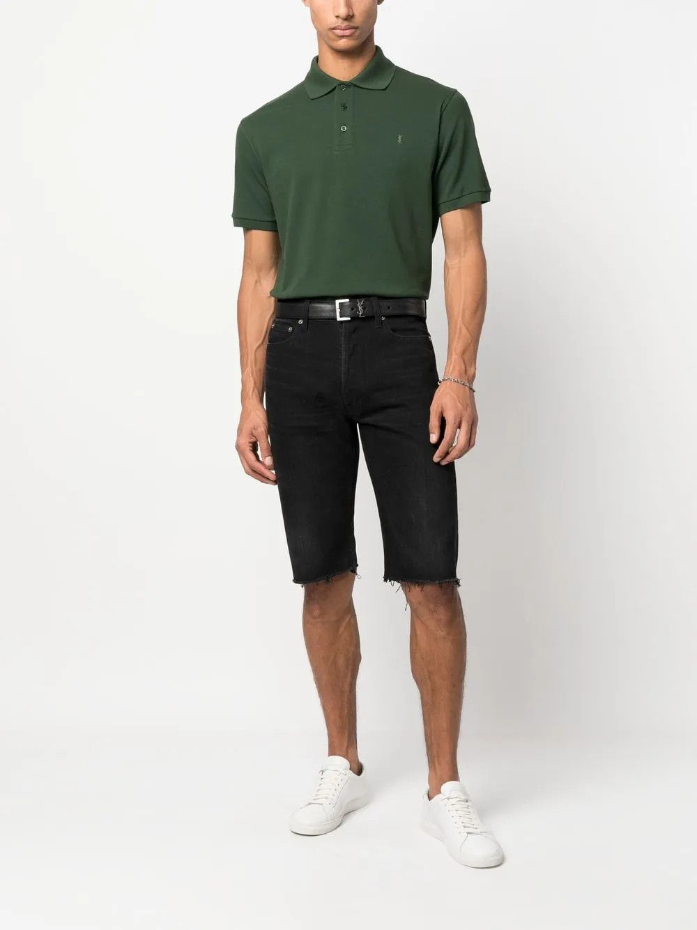 Saint Laurent Paris $890 VALUE Polo Shirt Cassandre in Cotton Pique Size US S / EU 44-46 / 1 - 2 Thumbnail