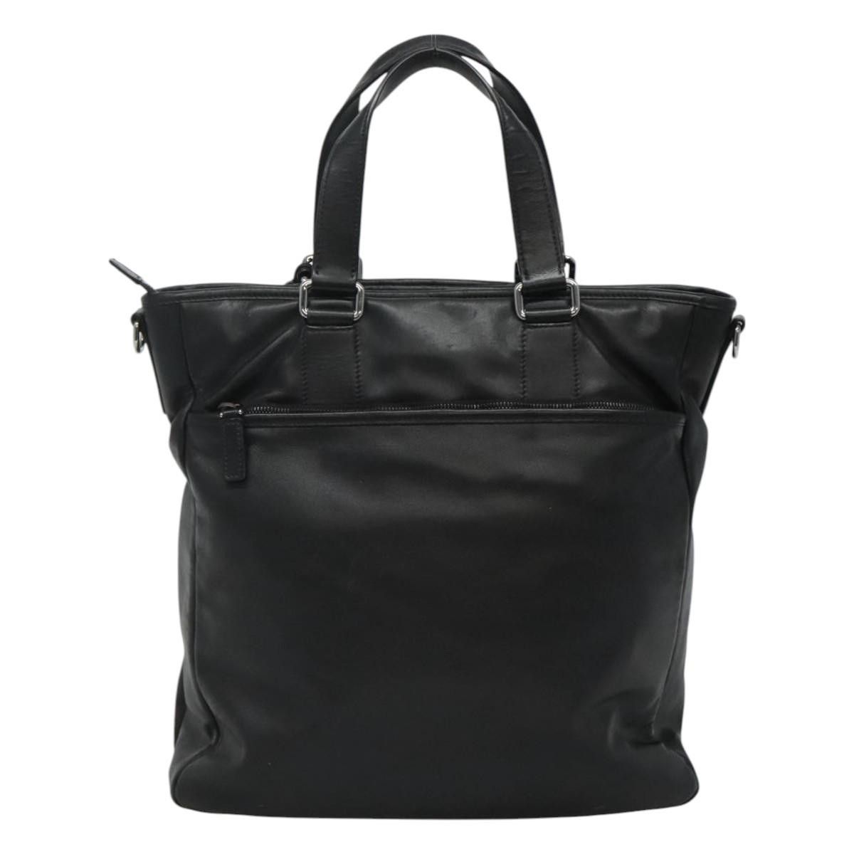Prada Black Leather Tote Bag (Pre-Owned) Size ONE SIZE - 2 Thumbnail