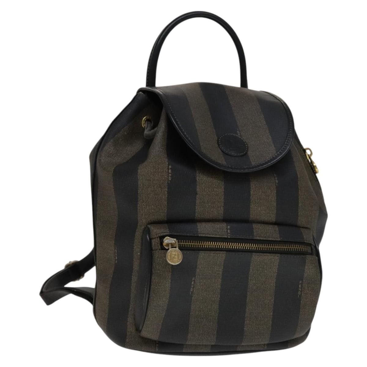 Fendi Pequin Brown Canvas Backpack Bag (Pre-Owned) Size ONE SIZE - 16 Thumbnail