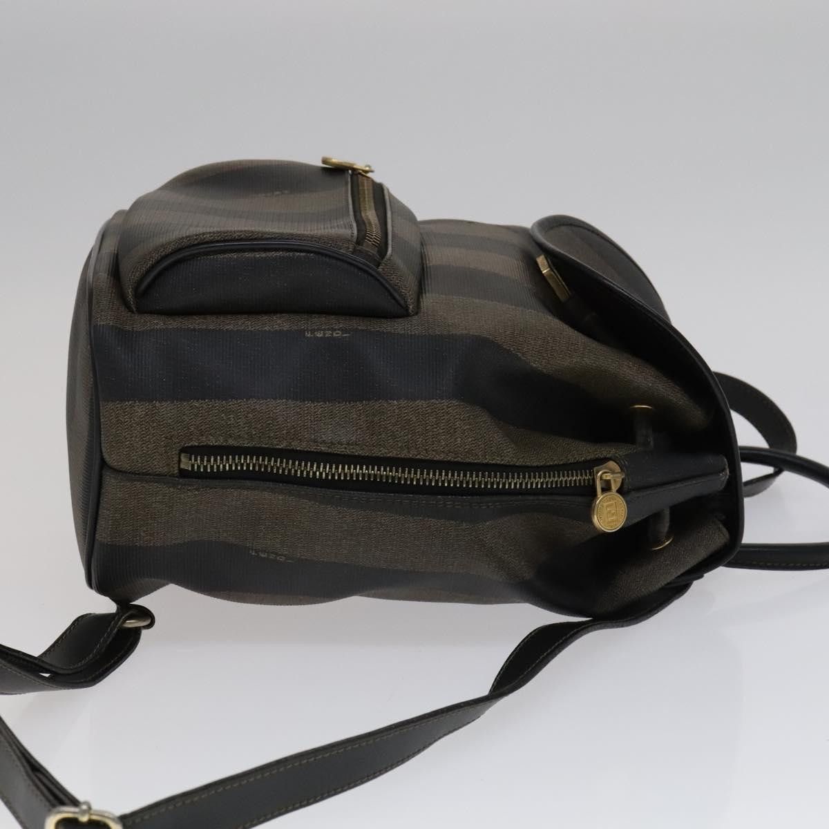 Fendi Pequin Brown Canvas Backpack Bag (Pre-Owned) Size ONE SIZE - 3 Thumbnail