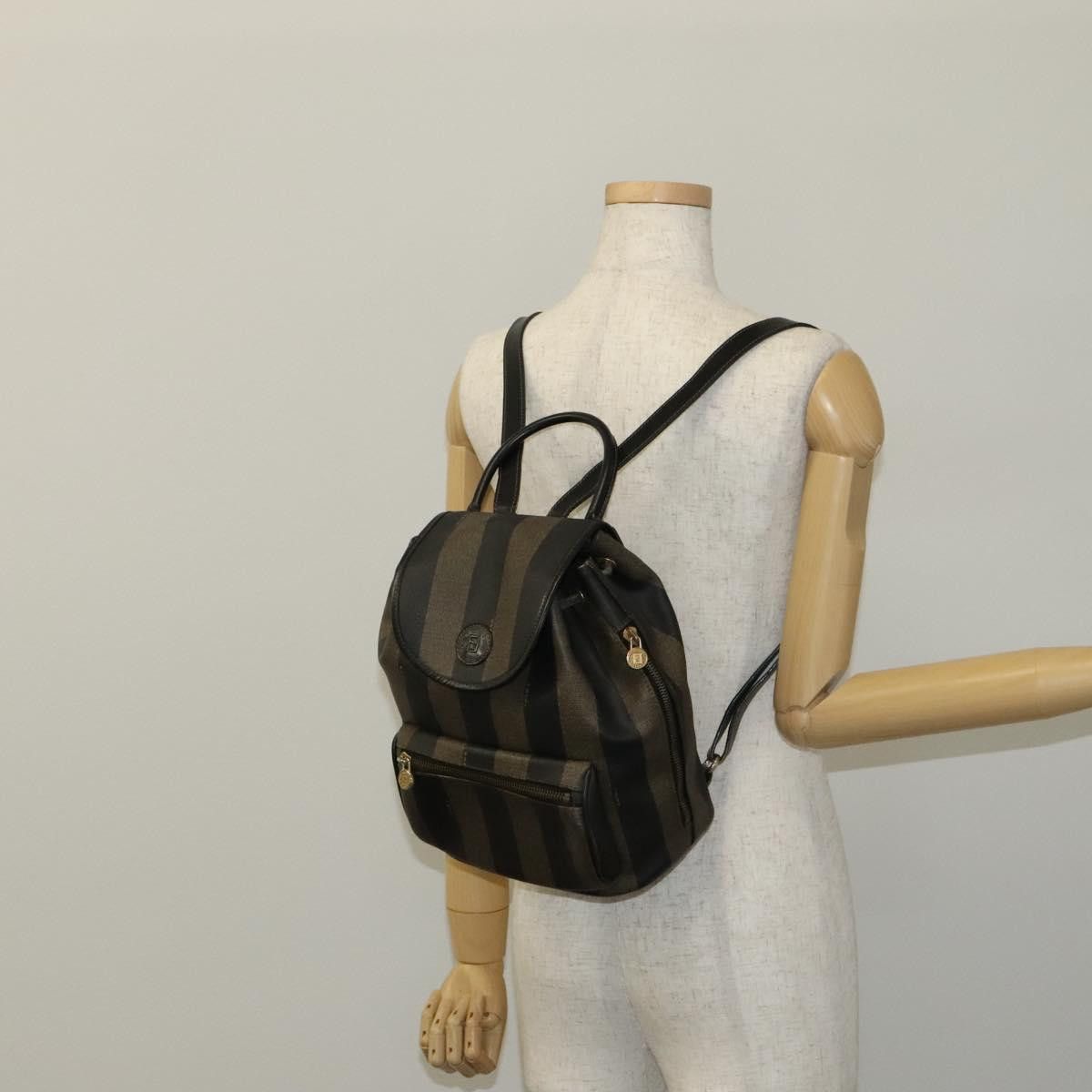 Fendi Pequin Brown Canvas Backpack Bag (Pre-Owned) Size ONE SIZE - 15 Thumbnail