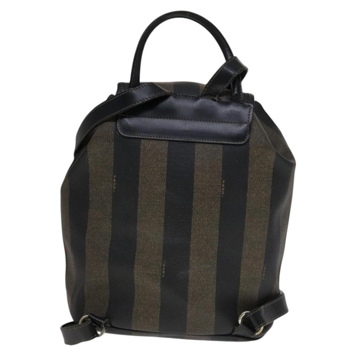 Fendi Pequin Brown Canvas Backpack Bag (Pre-Owned) Size ONE SIZE - 2 Thumbnail