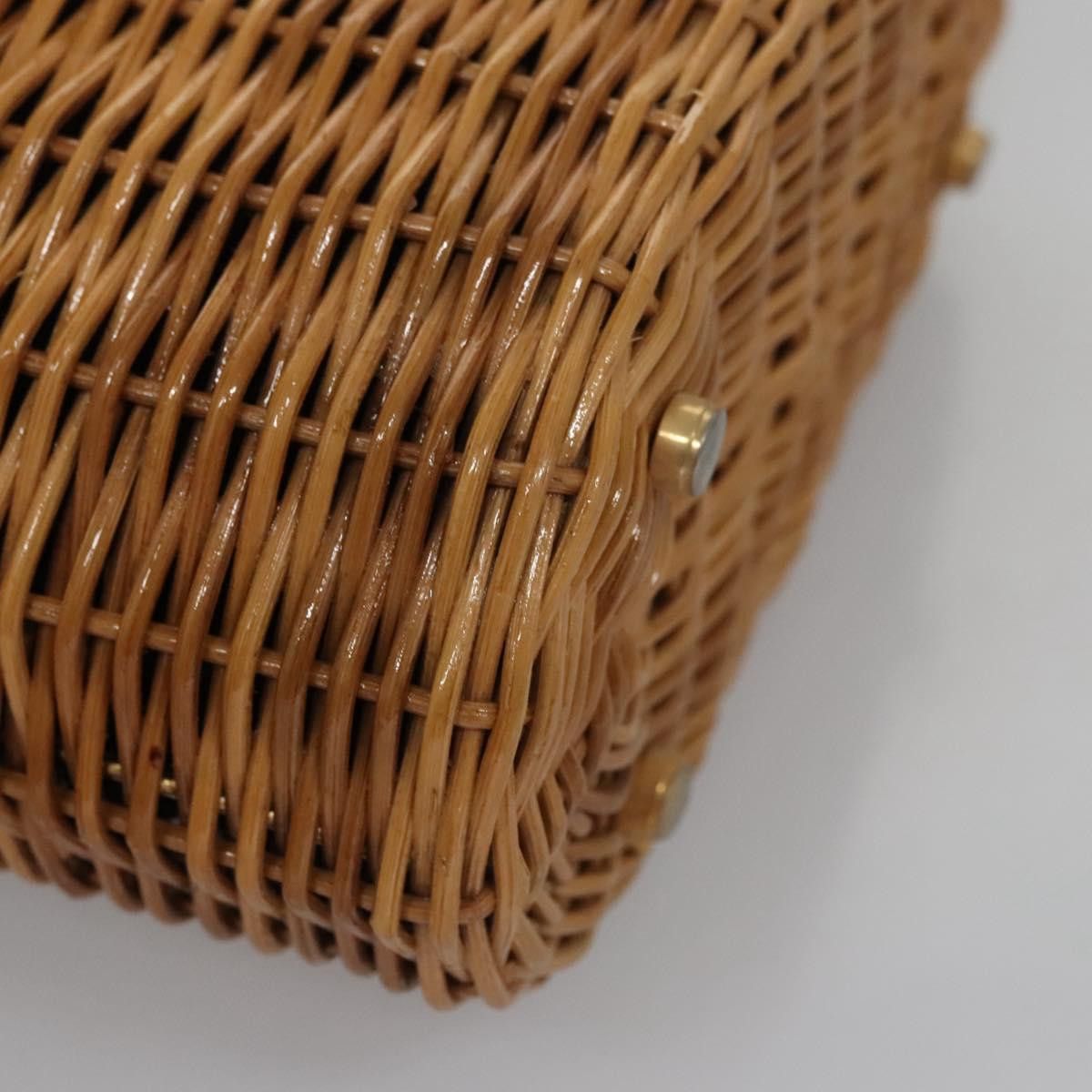 Salvatore Ferragamo Gancini Brown Wicker Handbag (Pre-Owned) Size ONE SIZE - 9 Thumbnail