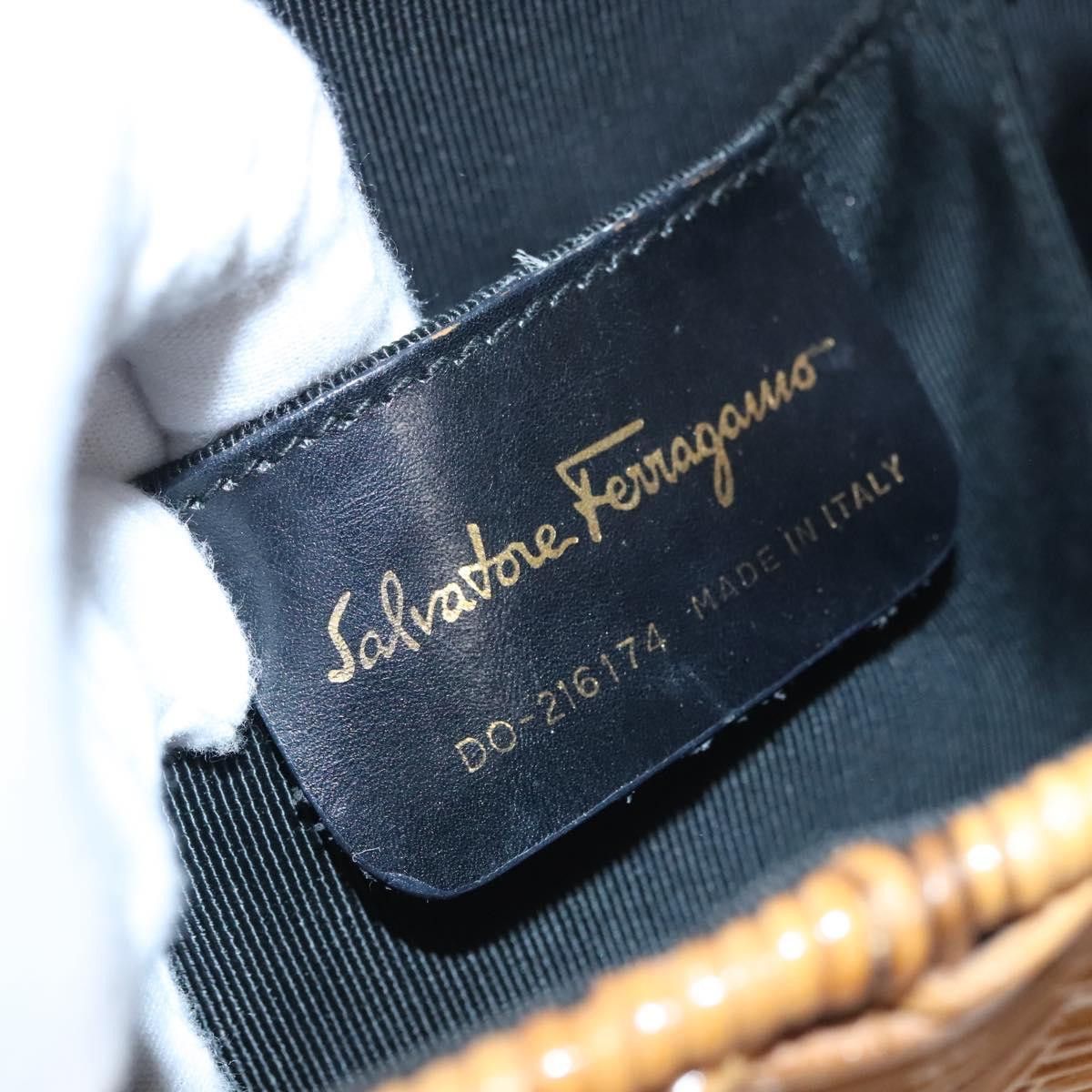 Salvatore Ferragamo Gancini Brown Wicker Handbag (Pre-Owned) Size ONE SIZE - 12 Thumbnail