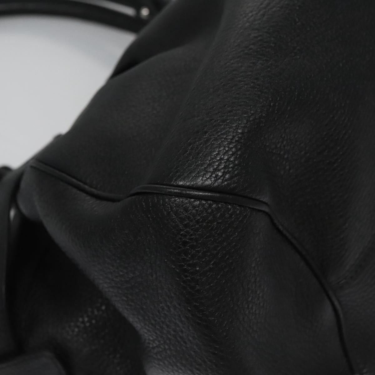 Salvatore Ferragamo Gancini Black Leather Handbag (Pre-Owned) Size ONE SIZE - 9 Thumbnail