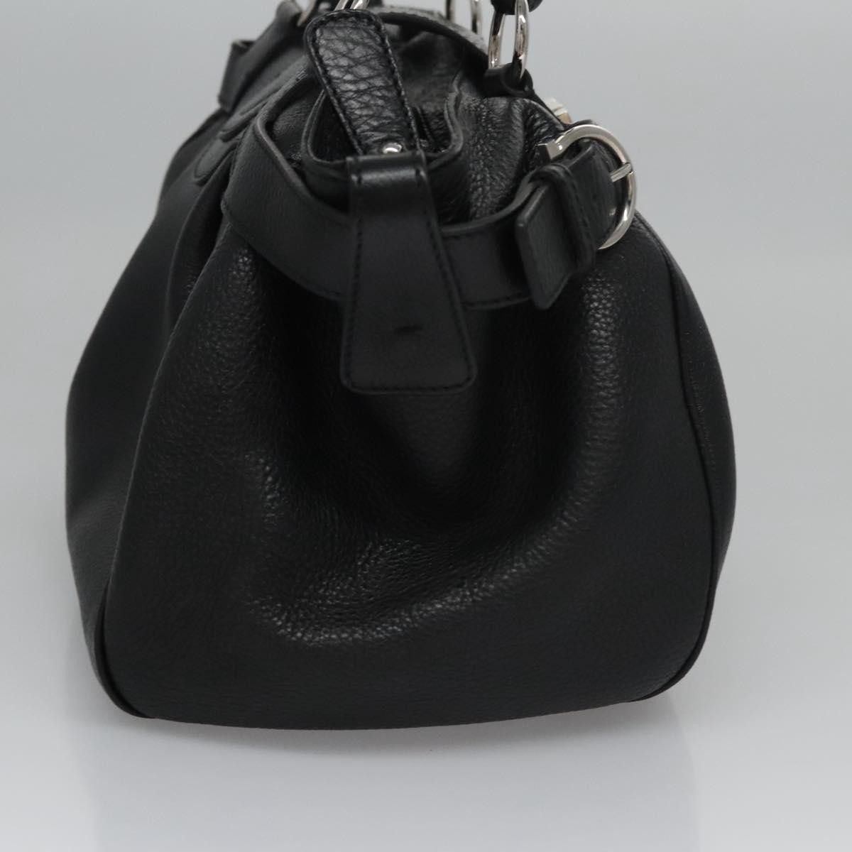 Salvatore Ferragamo Gancini Black Leather Handbag (Pre-Owned) Size ONE SIZE - 4 Thumbnail