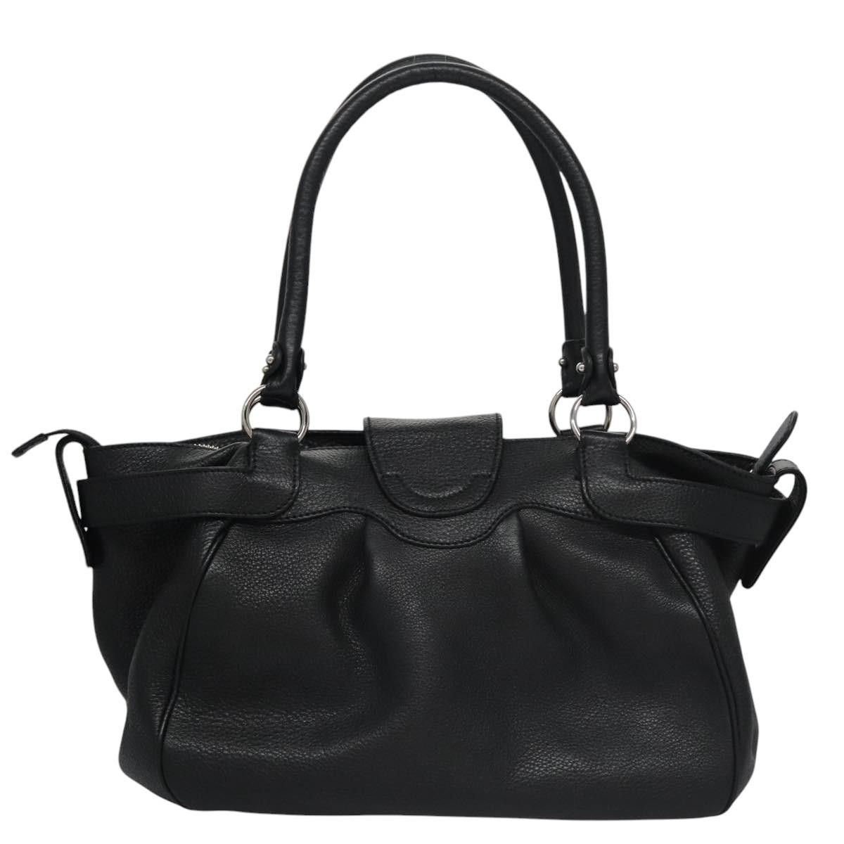 Salvatore Ferragamo Gancini Black Leather Handbag (Pre-Owned) Size ONE SIZE - 2 Thumbnail