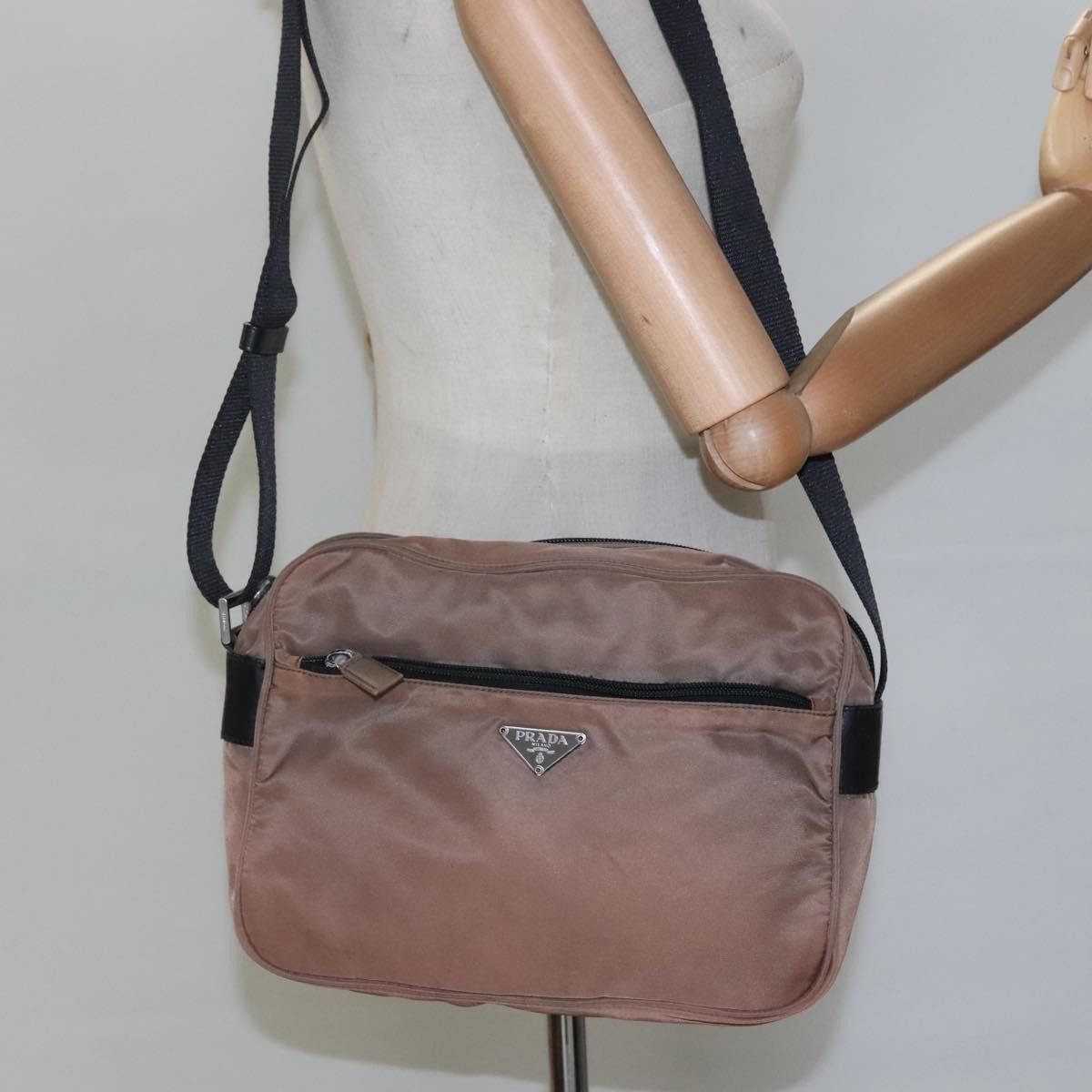 Prada Tessuto Brown Synthetic Shoulder Bag (Pre-Owned) Size ONE SIZE - 18 Thumbnail
