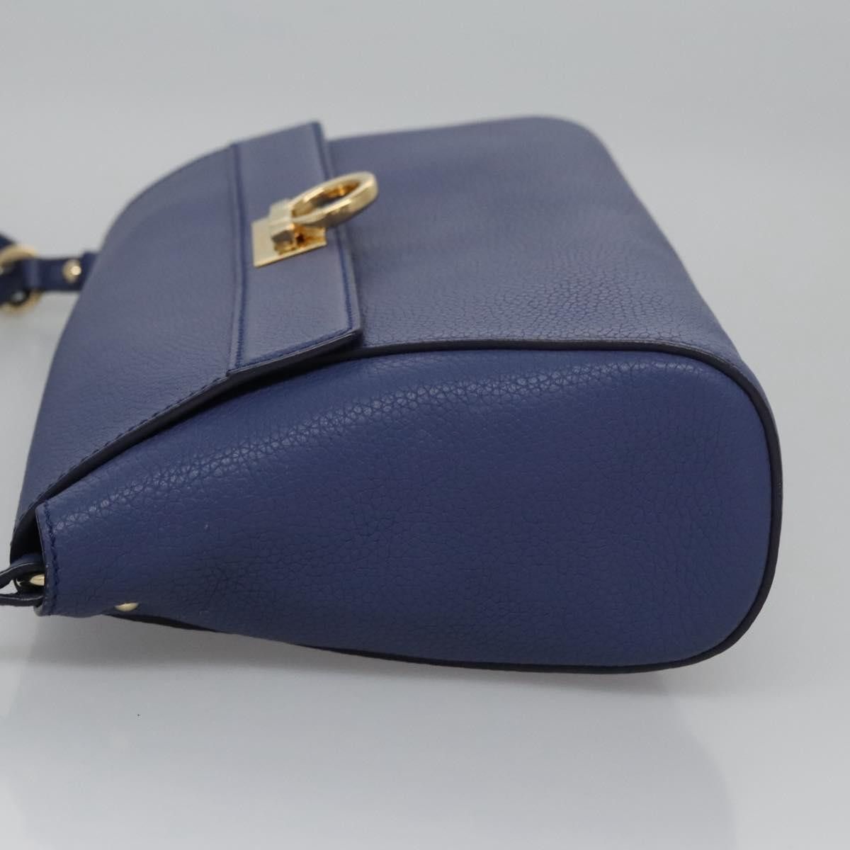 Salvatore Ferragamo Gancini Blue Leather Shoulder Bag (Pre-Owned) Size ONE SIZE - 4 Thumbnail