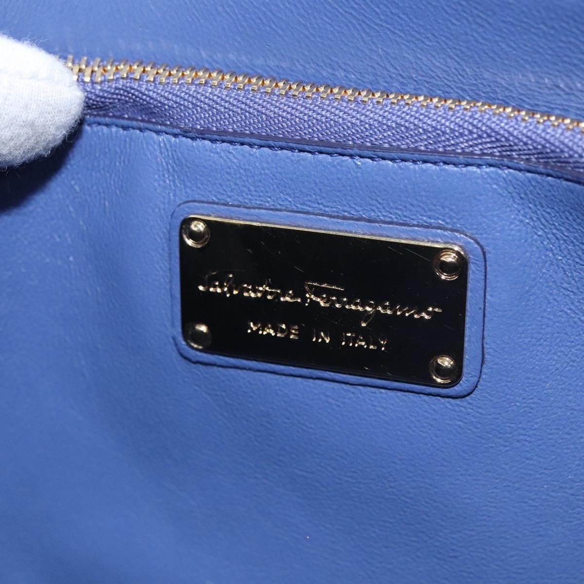 Salvatore Ferragamo Gancini Blue Leather Shoulder Bag (Pre-Owned) Size ONE SIZE - 16 Thumbnail